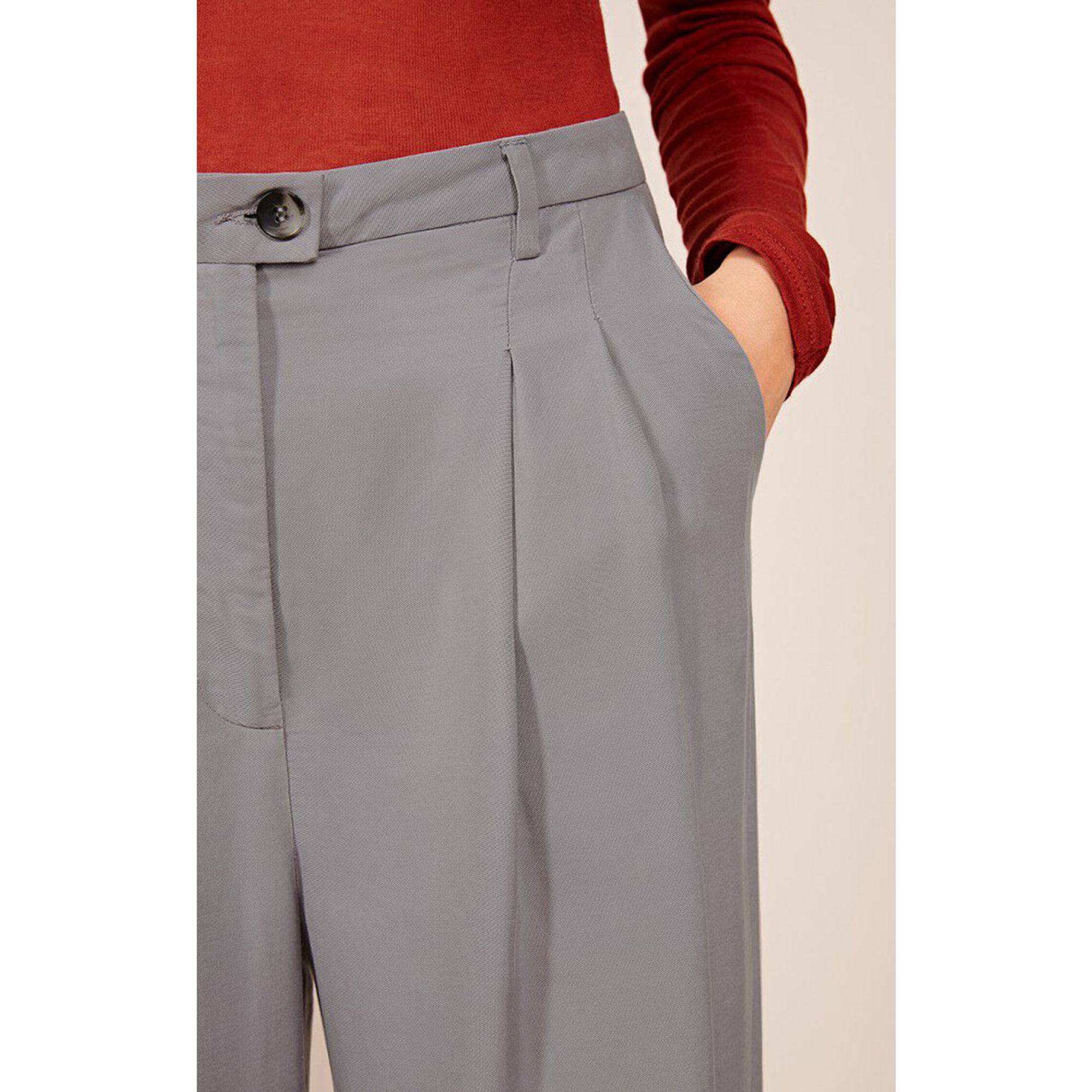Pantaloni in lyocell grigio American Vintage vista1