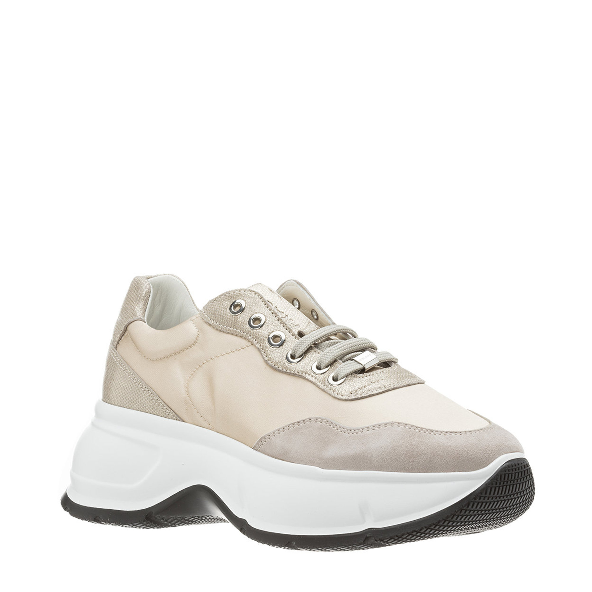 Sneakers platform con suola a contrasto sabbia FRAU vista2