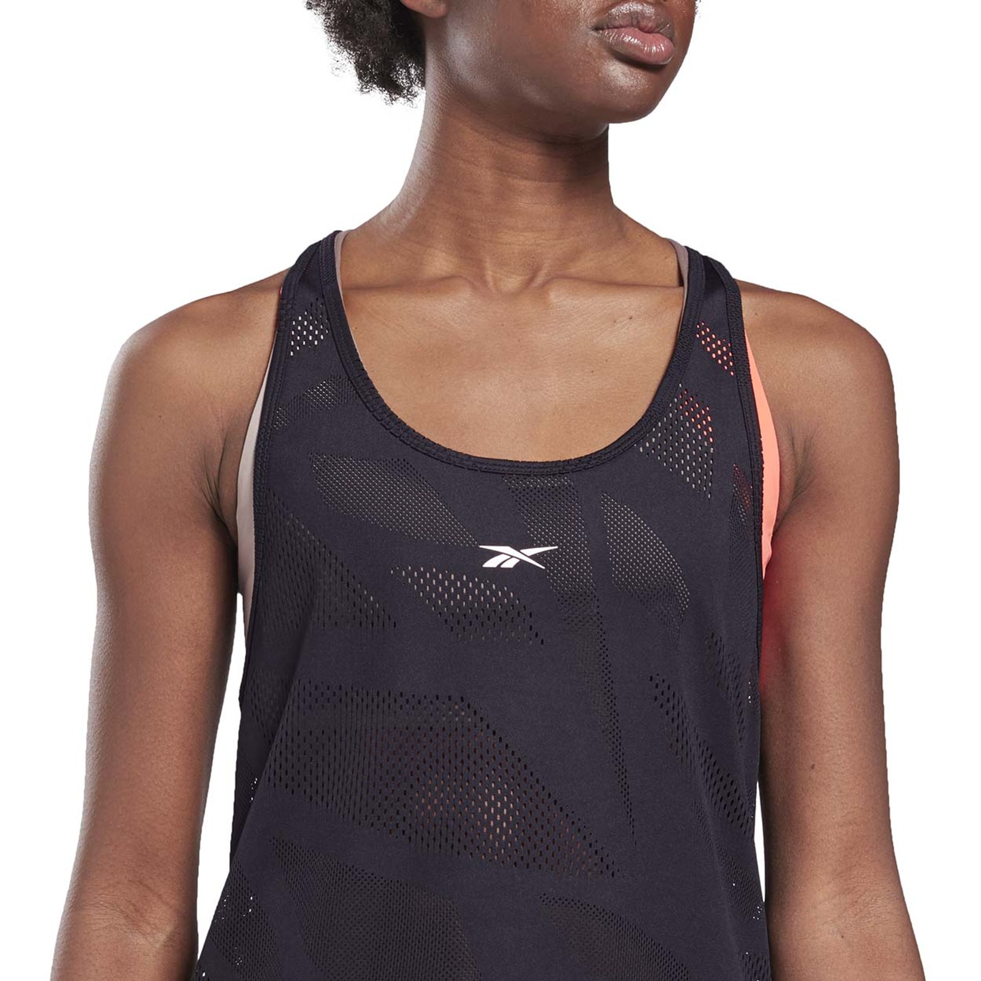 Canotta traforata Negra Reebok vista3