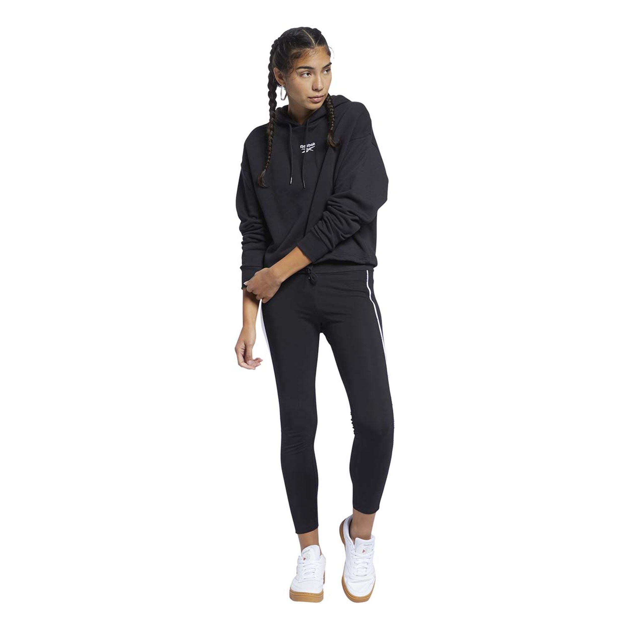 Felpa con cappuccio Reebok Classic Small Logo nera Reebok vista2