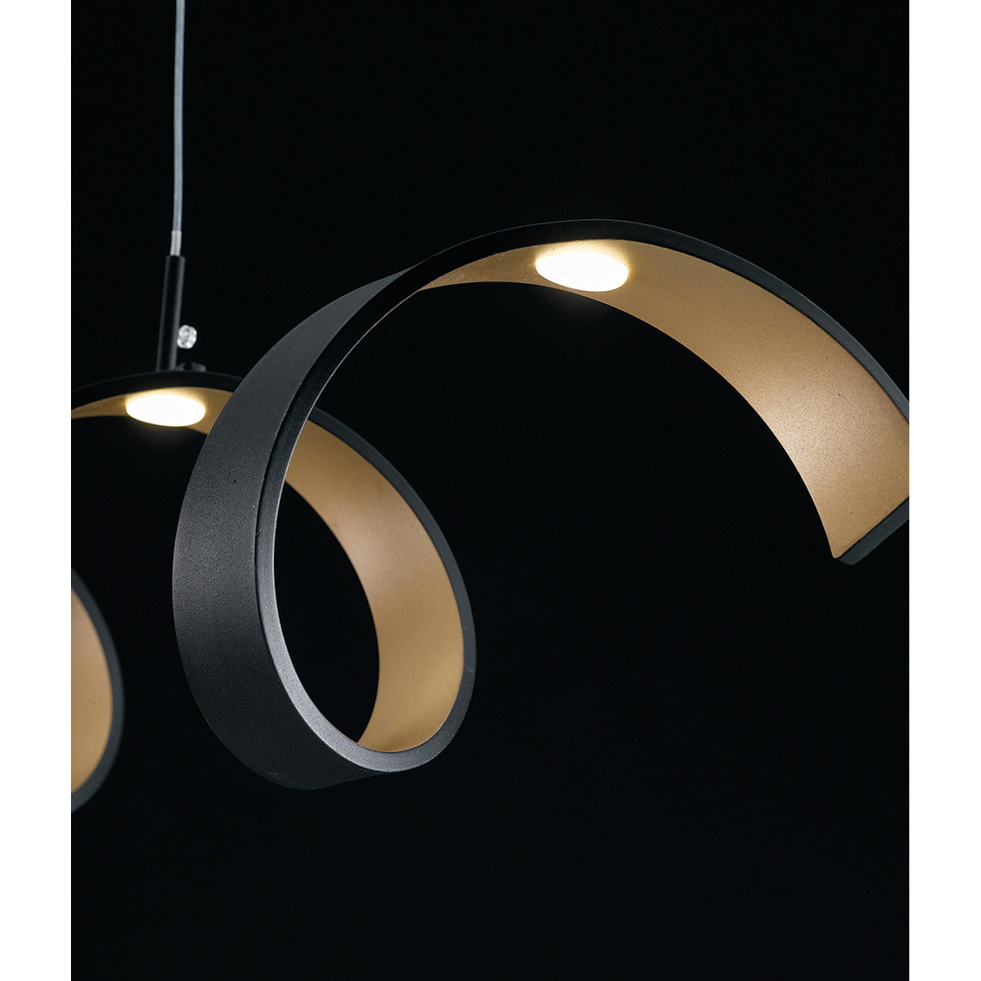 Helix Lámpara de techo LED negro/dorado 20w 1600lm 4000k Luce Ambiente e Design vista1