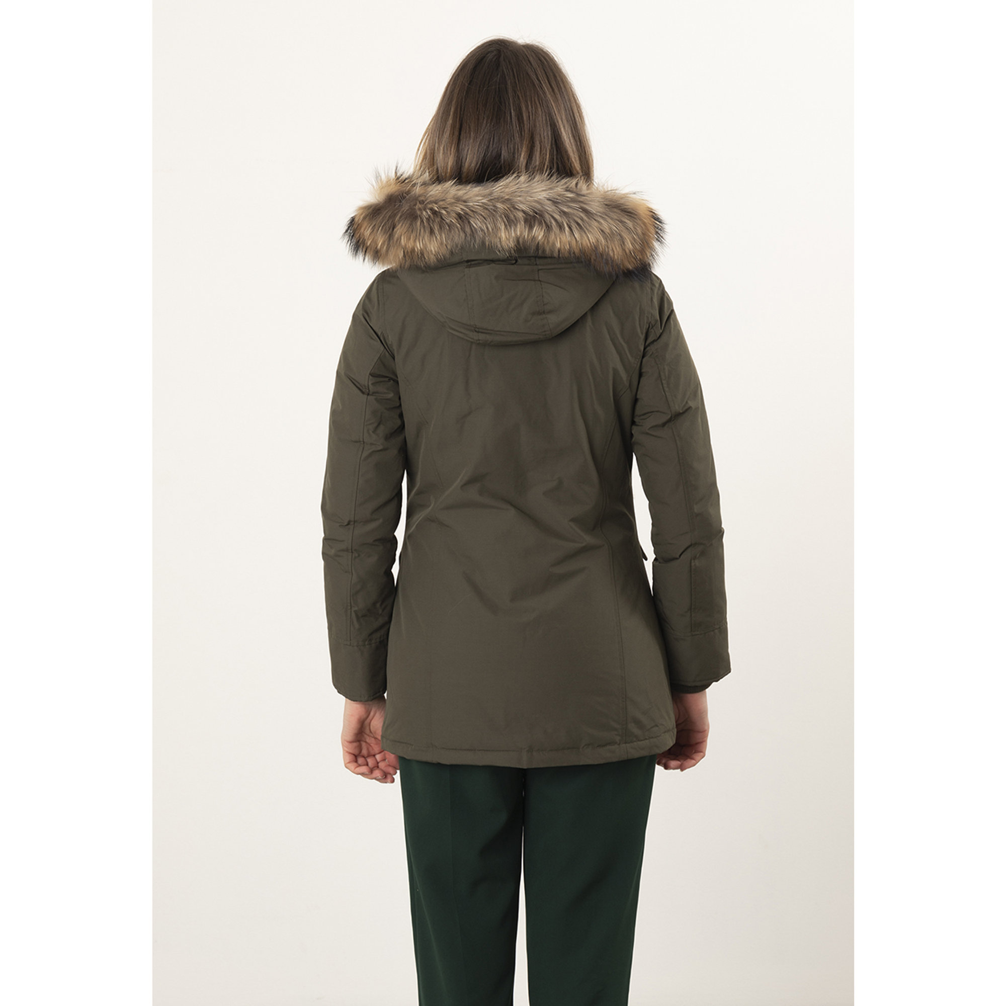Giacca con cappuccio bordato da eco pelliccia militare Canadian vista2