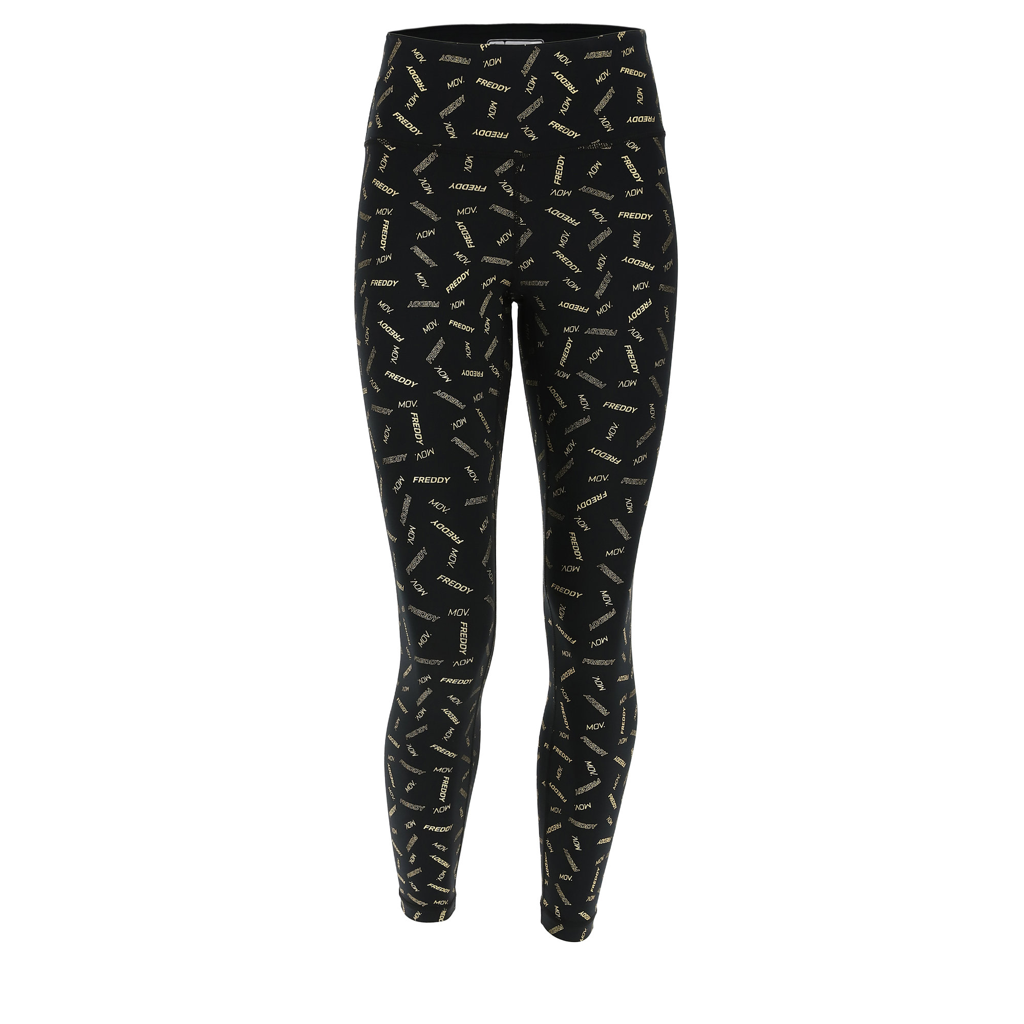 Freddy Leggings SuperFit traspiranti con logo dorato all over Freddy vista0