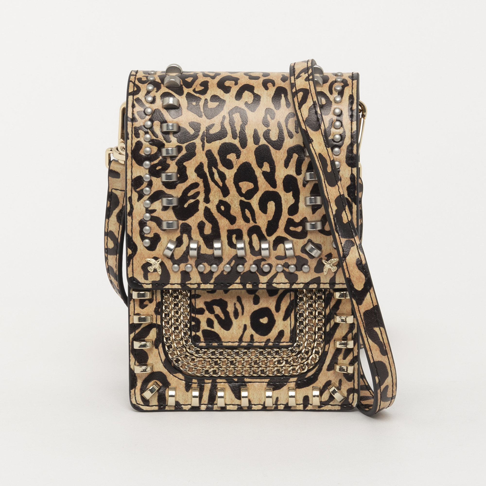 Borse Pinko Love Smart mix Studs animalier beige e nero Pinko Love Borse vista0