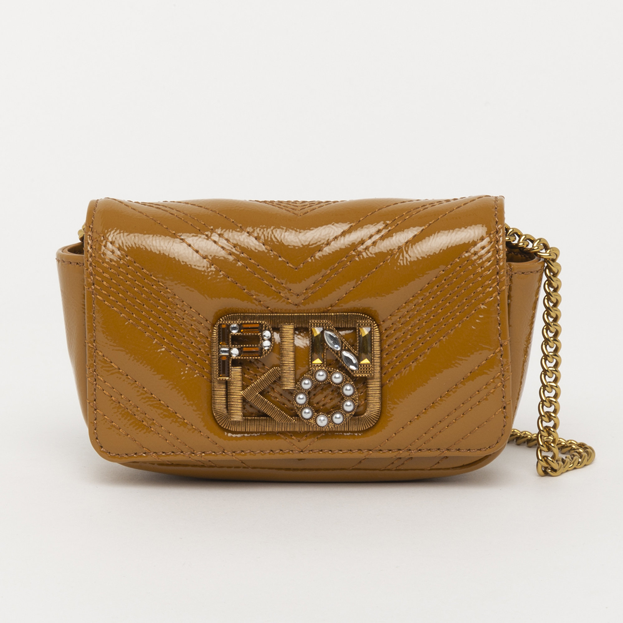 Mini borsa Pinko Love Logo tiny polish giallo abete Pinko Love Borse vista0