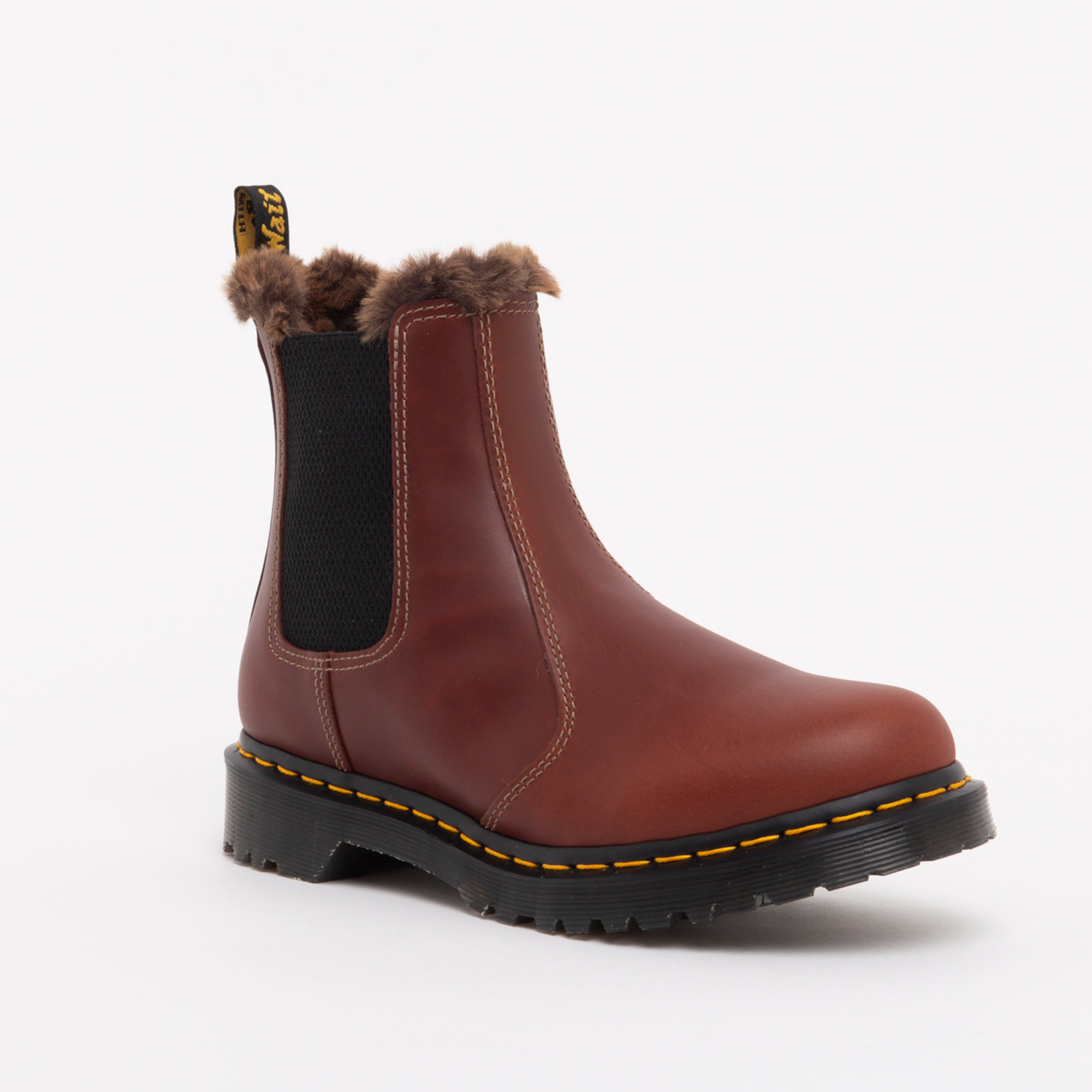 Stivaletti chelsea 2976 Leonore con rivestimento in pelliccia marroni Dr. Martens  vista2
