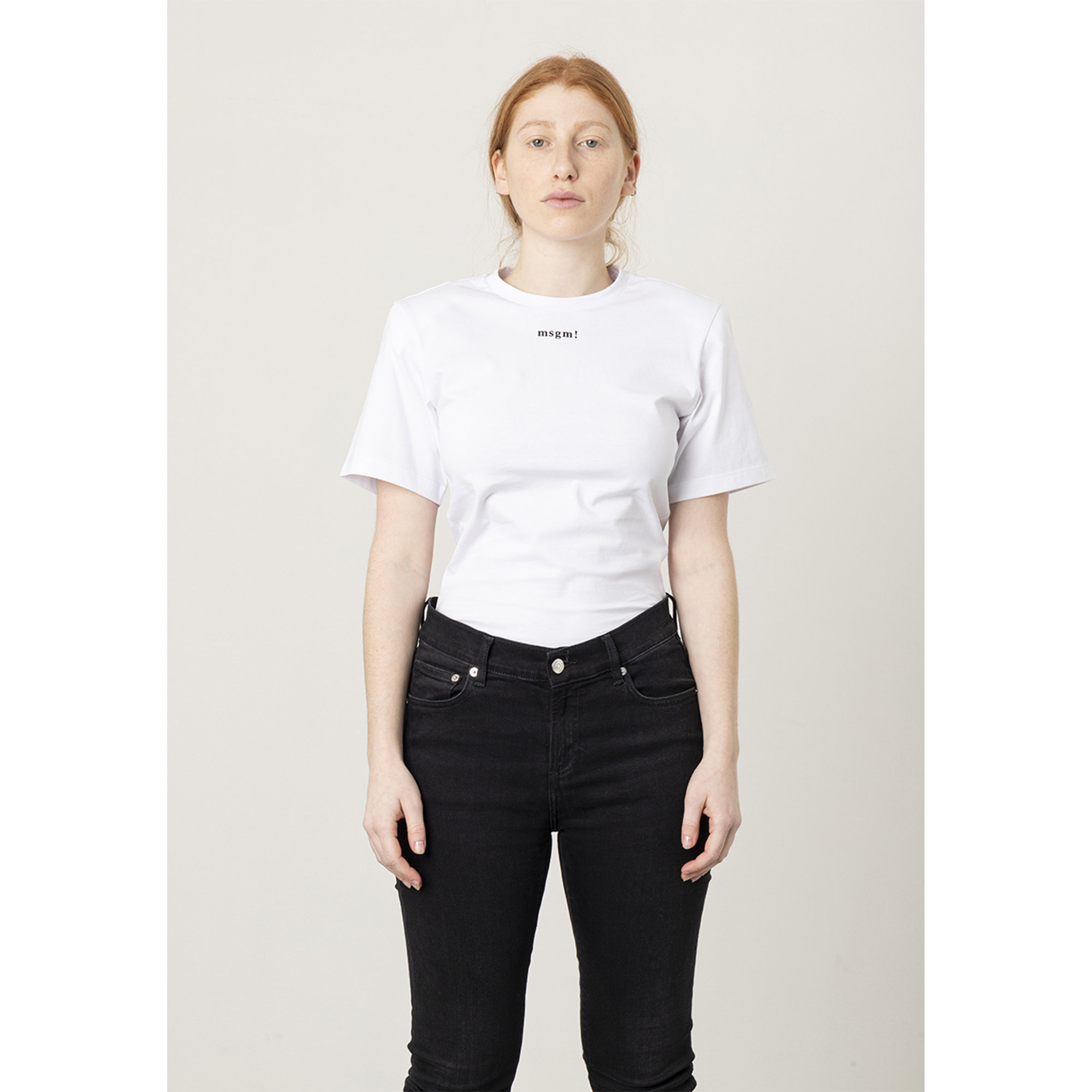 Body bianco a maniche corte MSGM vista4