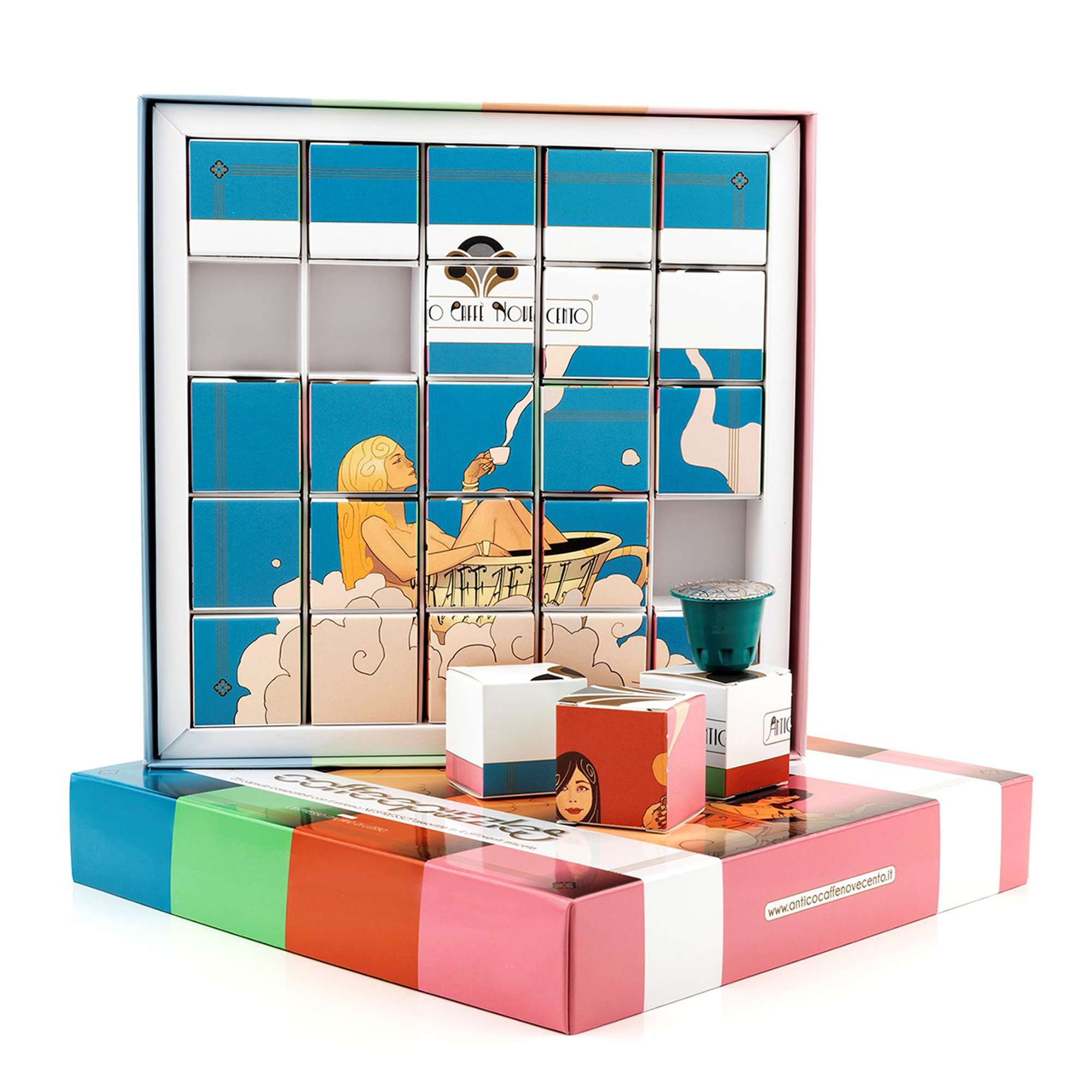 2 cajas de 25 cápsulas - Surtido de café espresso italiano de lujo Coffeepuzzles en cápsulas compatibles con el sistema Nespresso® Antico Caffè Novecento vista2