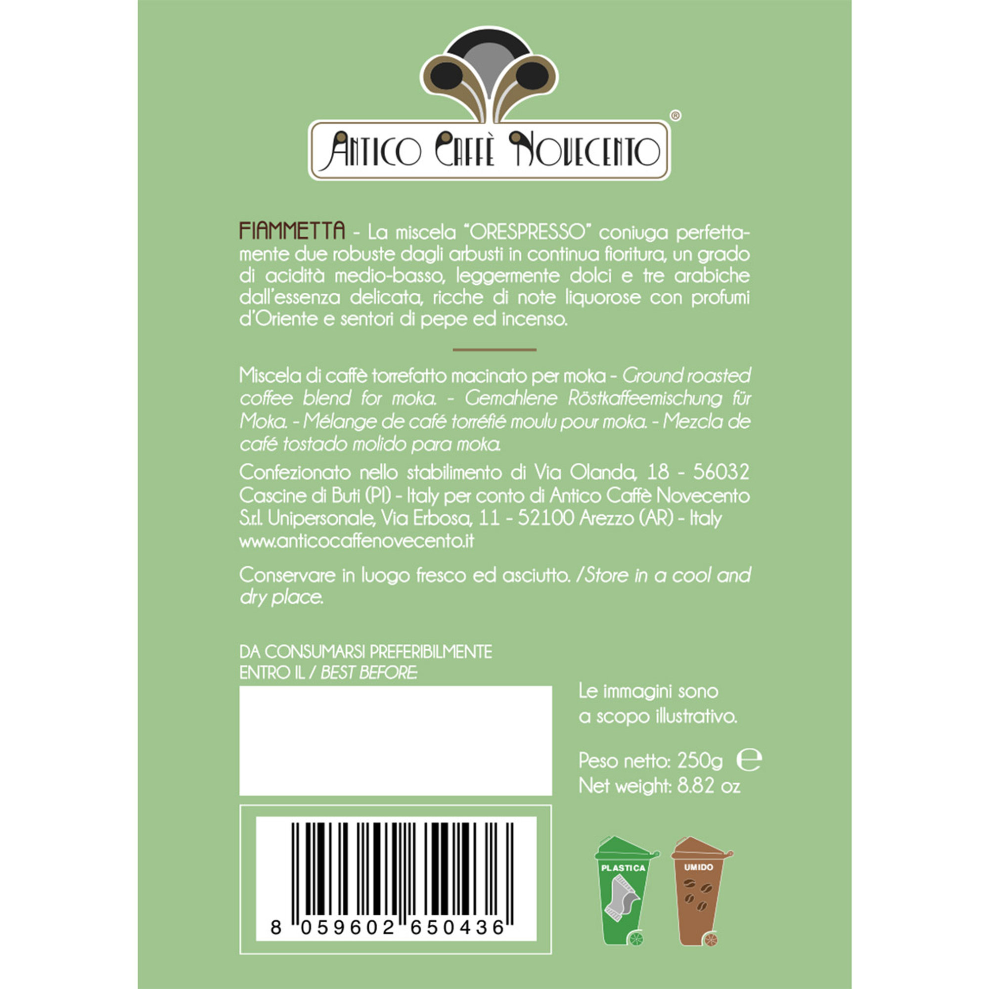 Assortiment de 57 capsules d'espresso italien de luxe compatibles avec le système Nespresso® +2 sachets de 250 g de café moulu pour moka Antico Caffè Novecento vista2