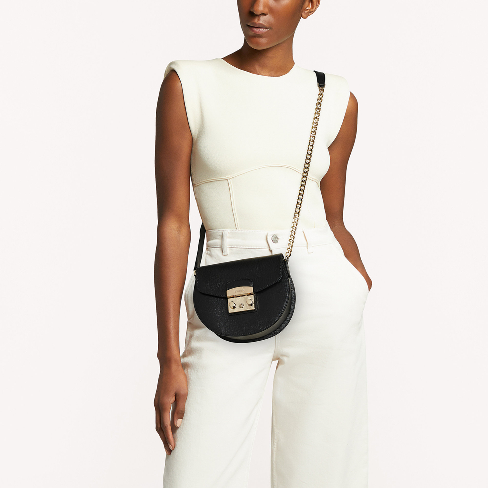 FURLA METROPOLIS Borsa a tracolla mini nero Furla vista2
