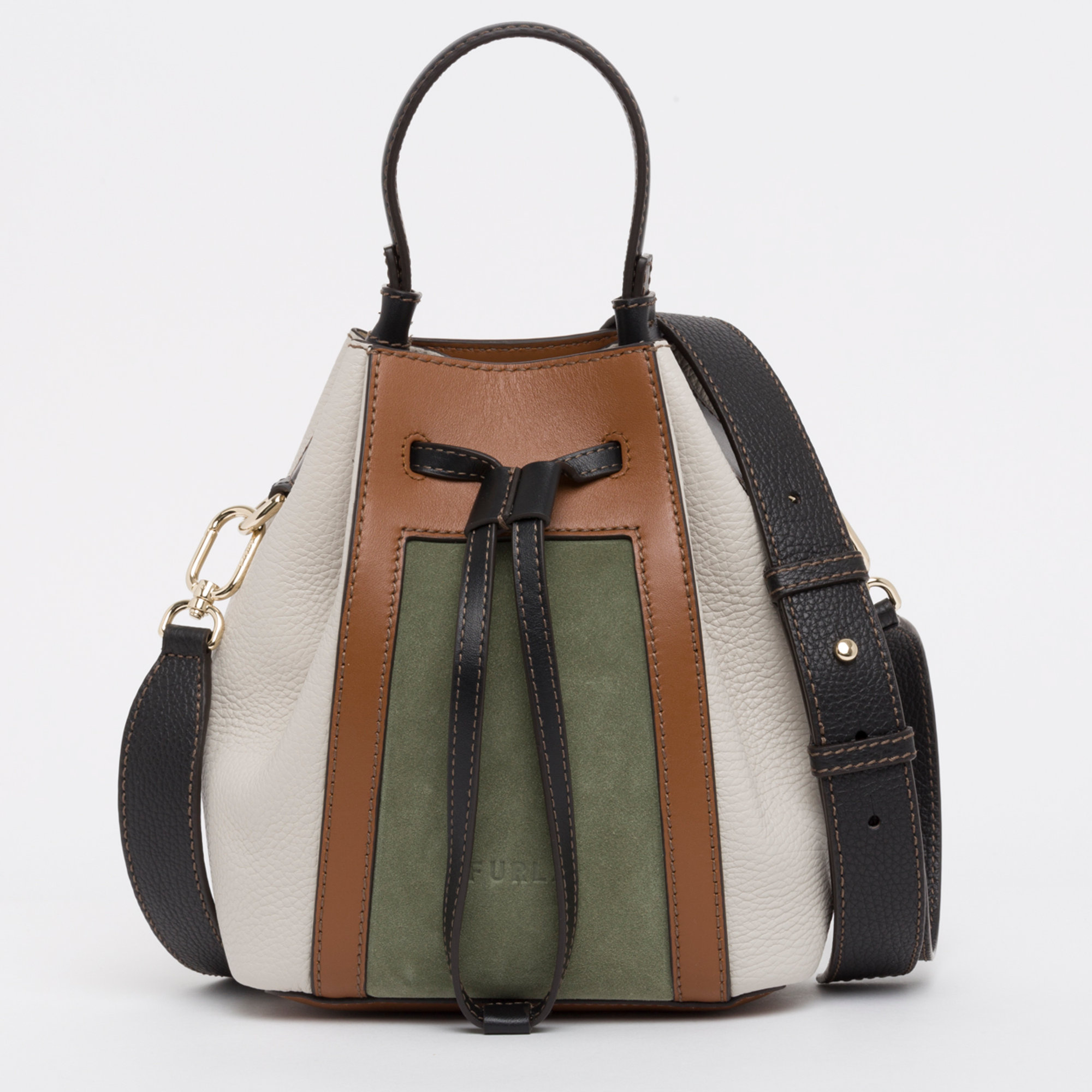FURLA MIASTELLA MINI SECCHIELLO ulivo+perla e+cognac  Furla vista0
