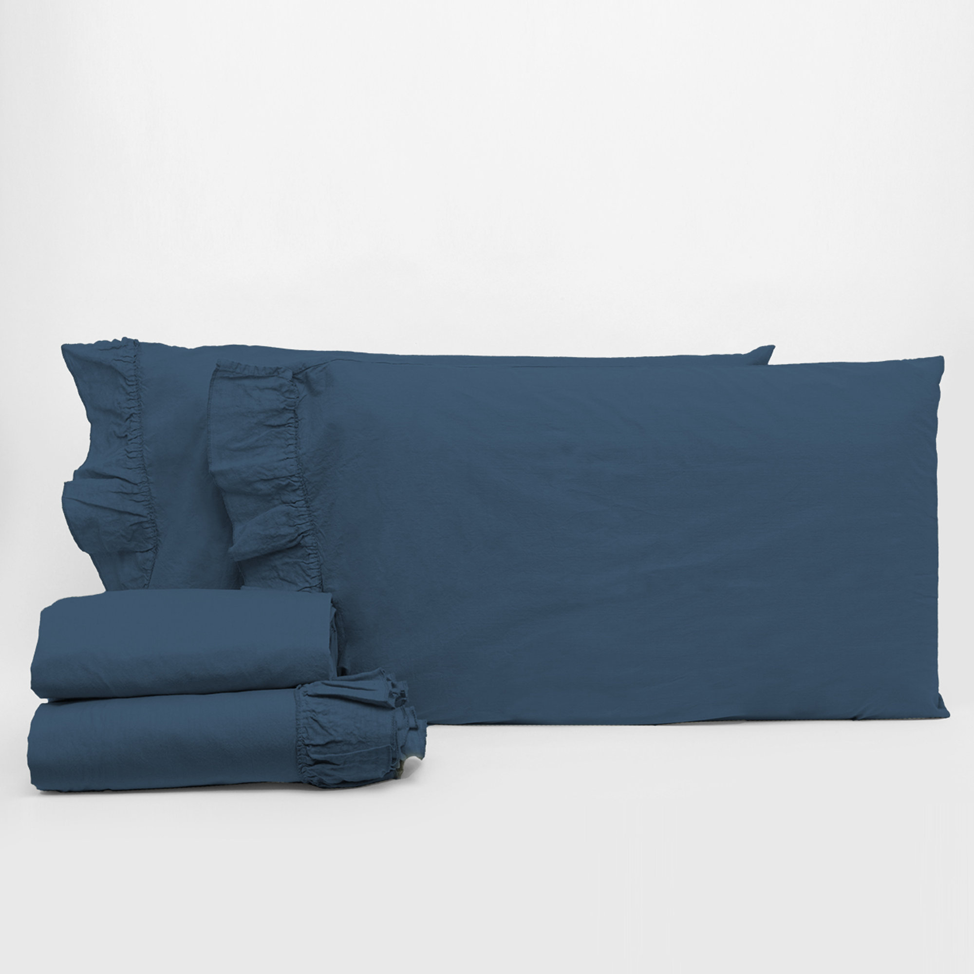 Completo letto matrimoniale Florida - no stiro, blu Creole vista0