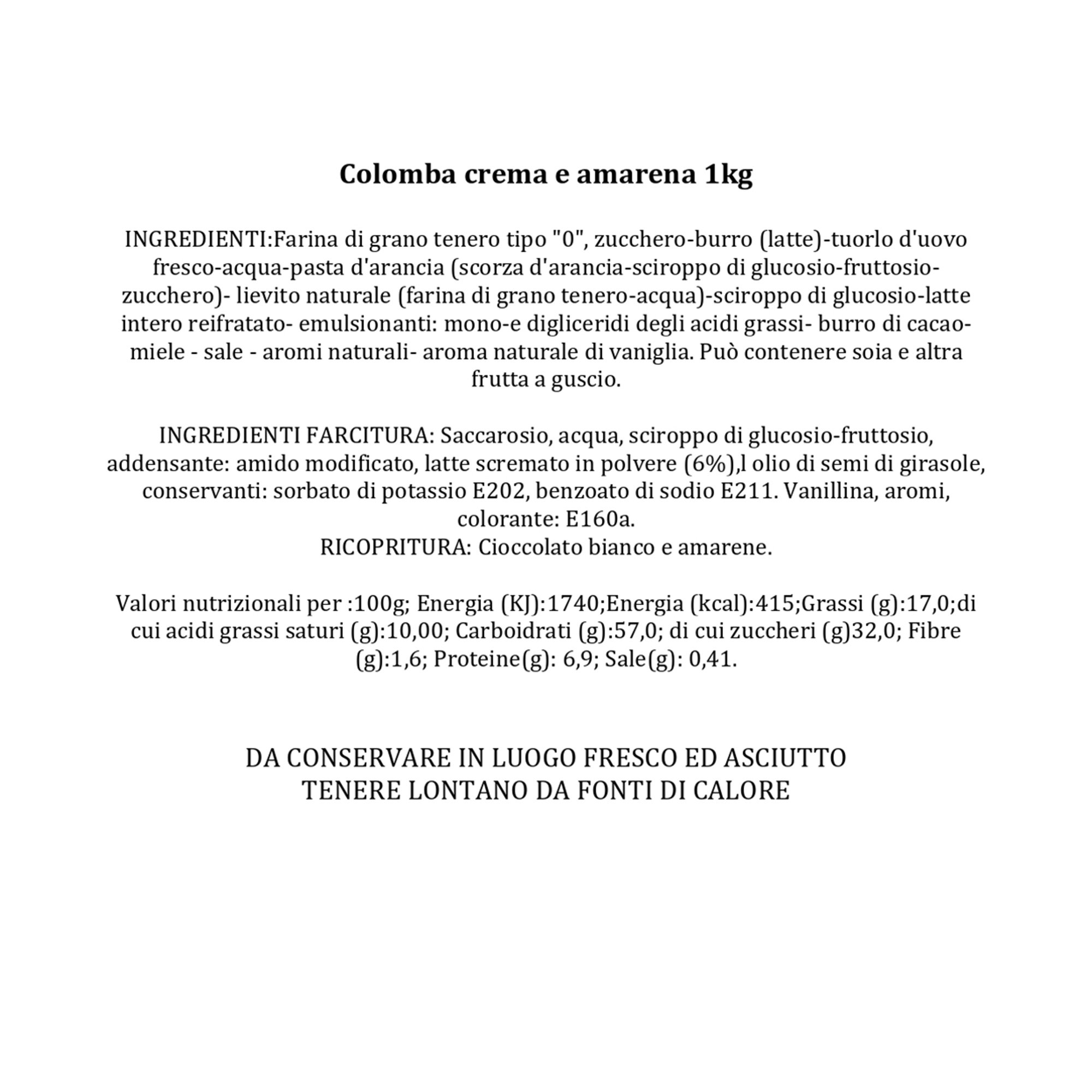 Colomba artigianale Crema e Amarena 1 kg Madò Pasticcerie vista3