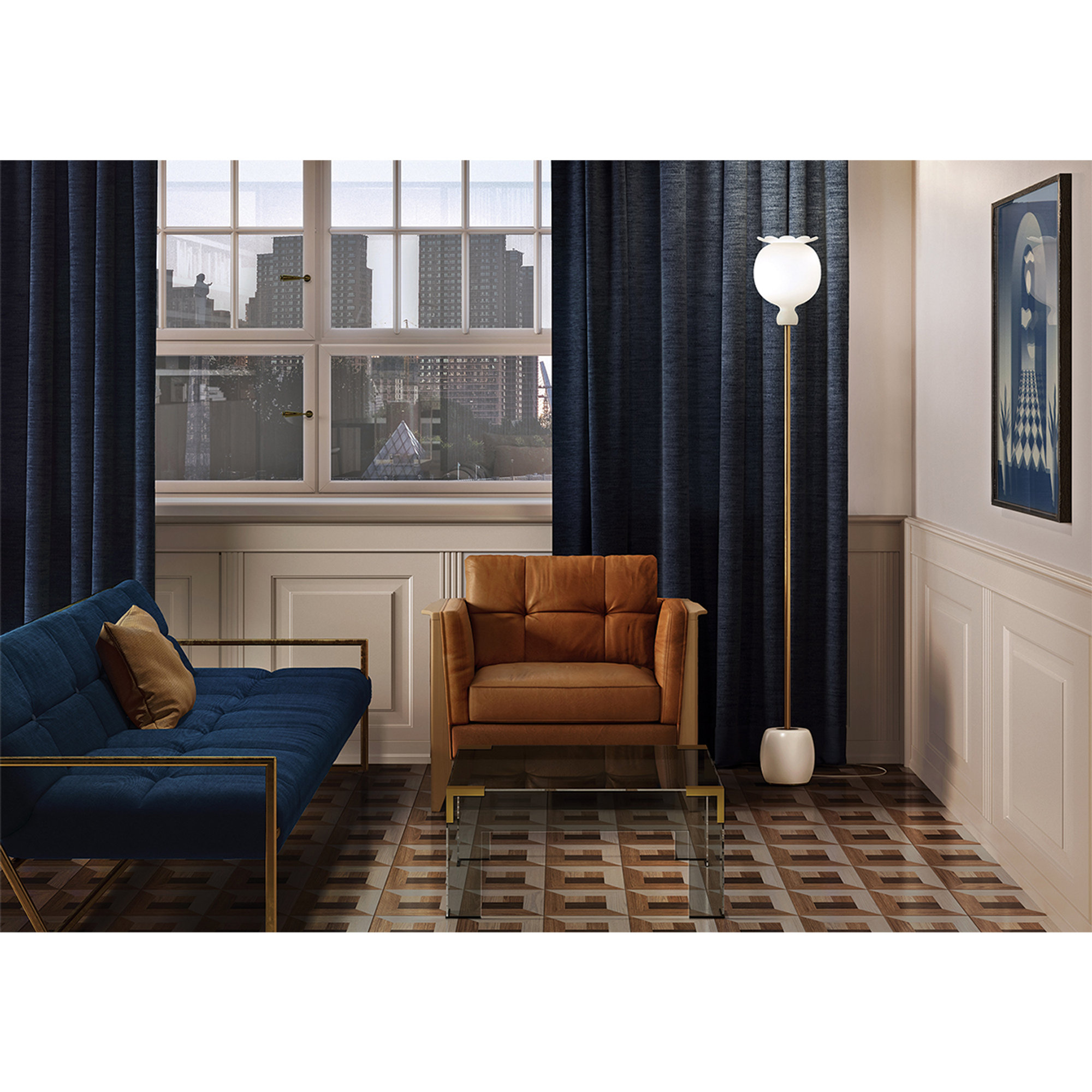 Lampadaire OPYO FLOOR, blanc KDLN vista1