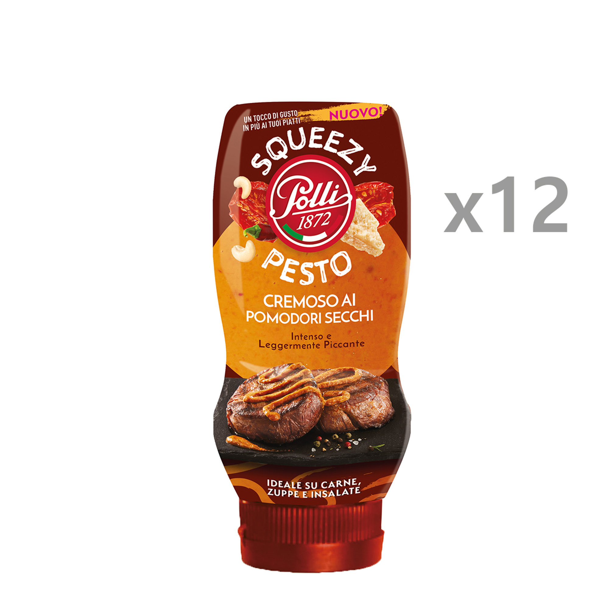12 vasetti - Squeezy Cremoso ai Pomodori Secchi 190 gr Polli vista0
