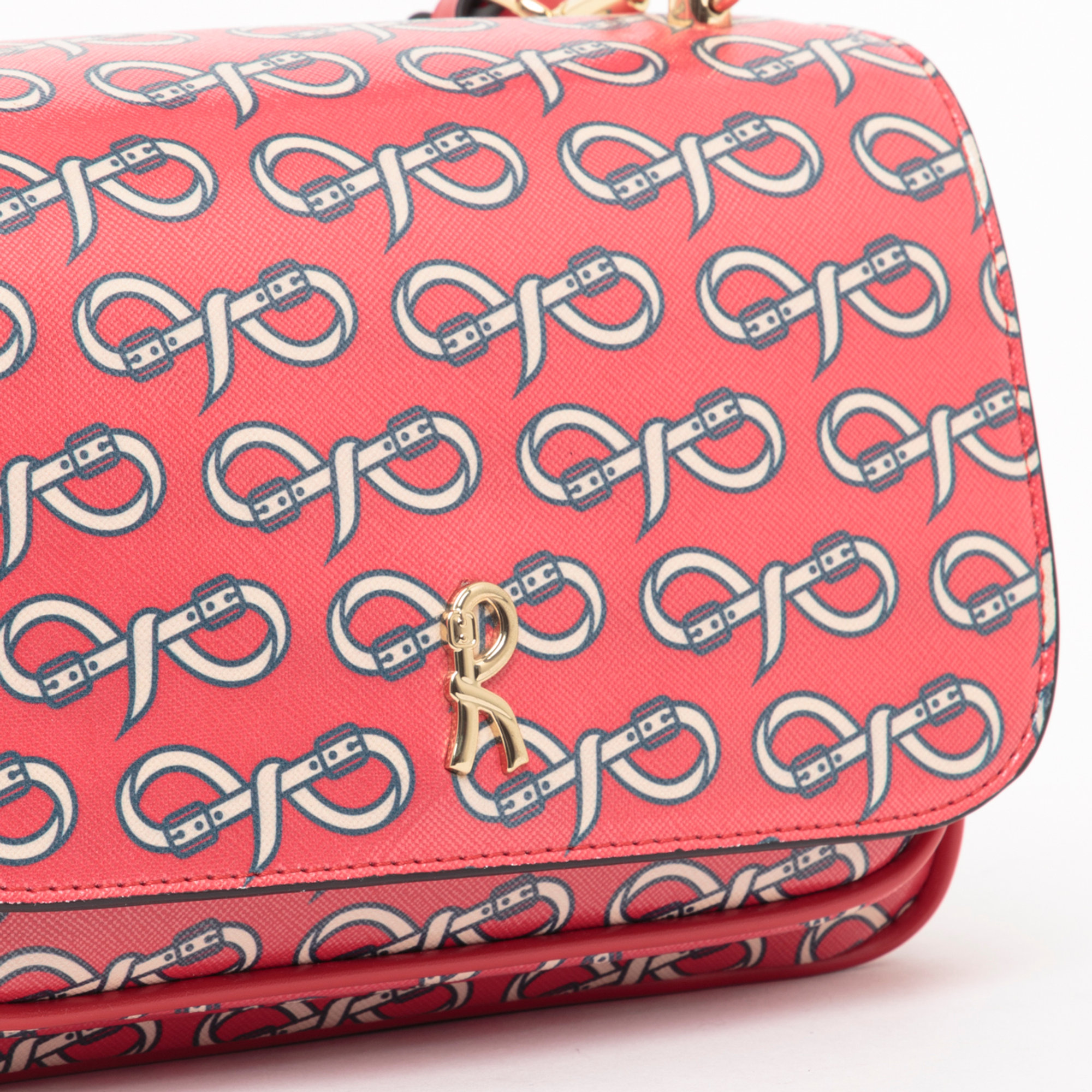 Roberta di Camerino borsa a mano in PVC stampa logo rossa Roberta di Camerino vista2