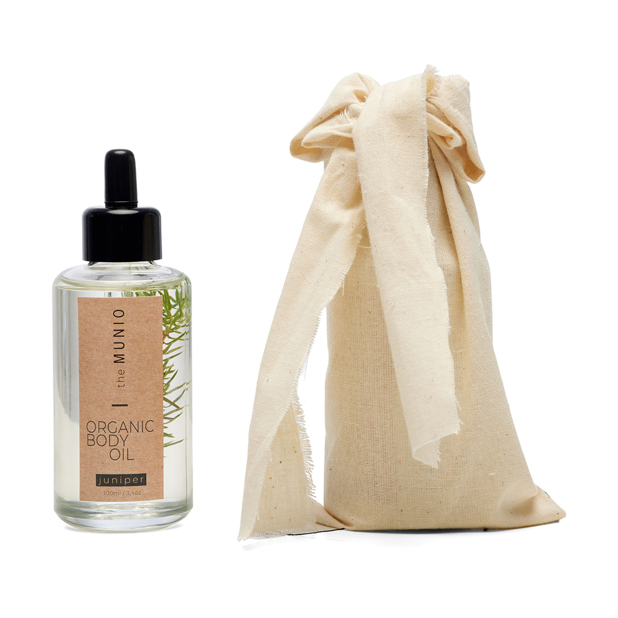 Olio corpo in bottiglia di vetro / ORGANIC BODY OIL 100ml - Ginepro The Munio vista1