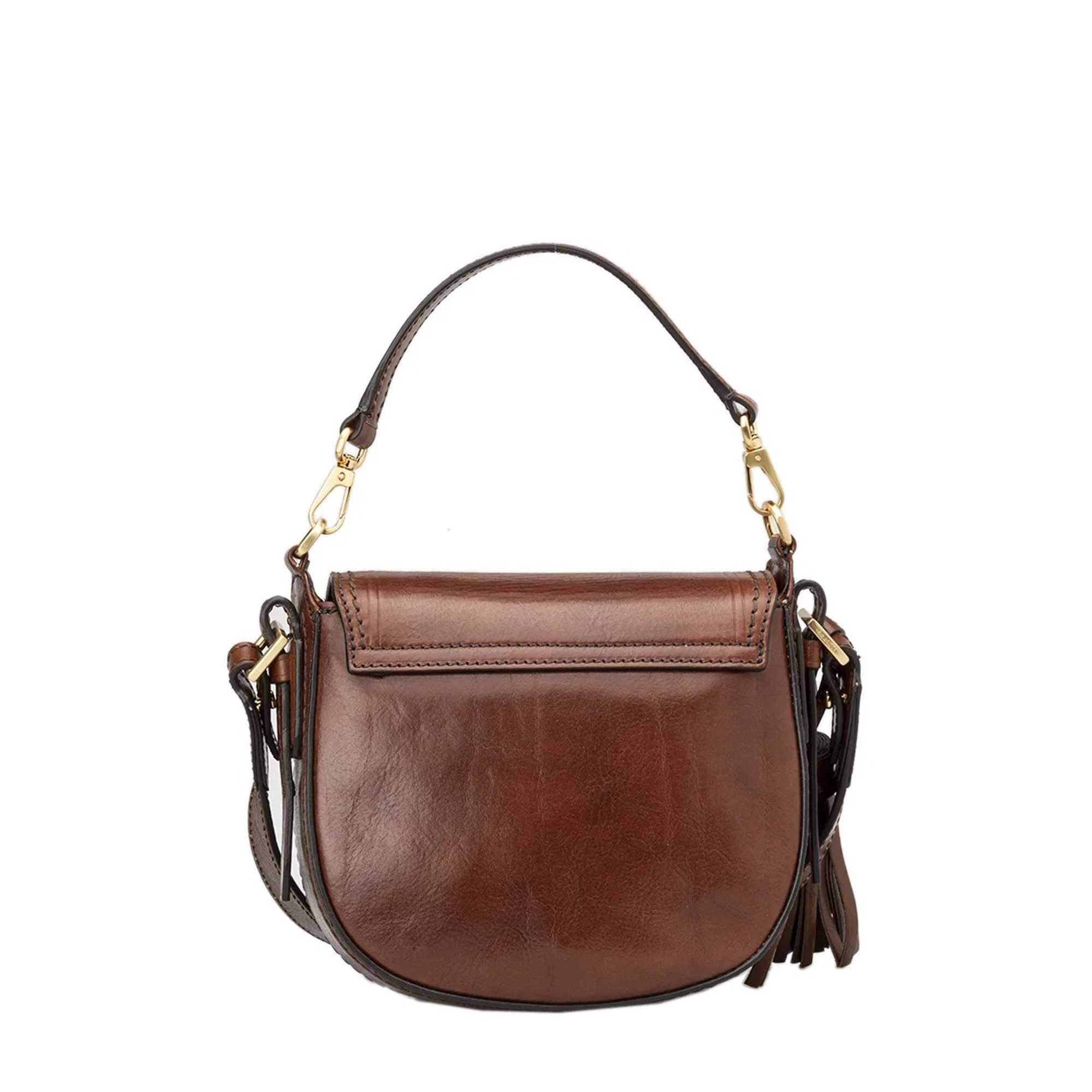 Borsa a mezzaluna media con nappa marrone The Bridge vista2