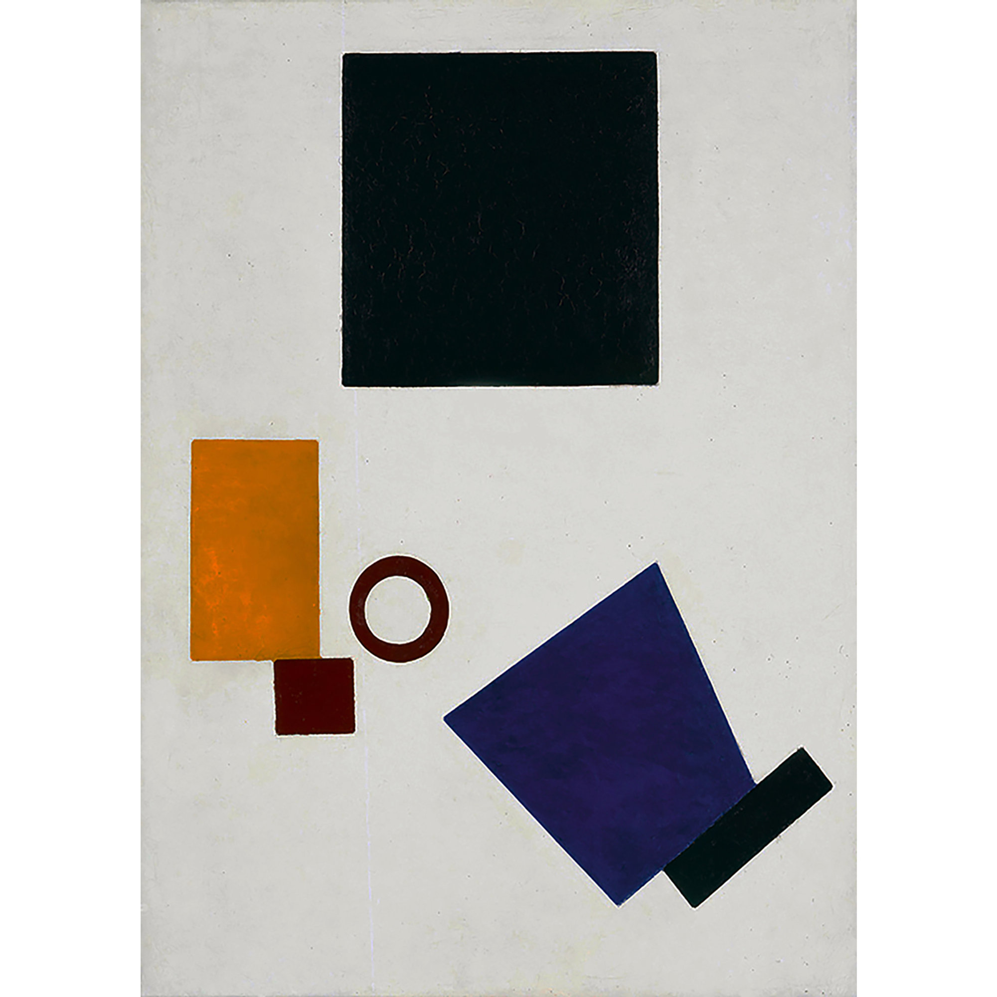 OEUVRES D'ART SUR VERRE - Tableau travaillé en blanc - Autoportrait en deux dimensions de Malevitch 50x70 Florence Glass vista0