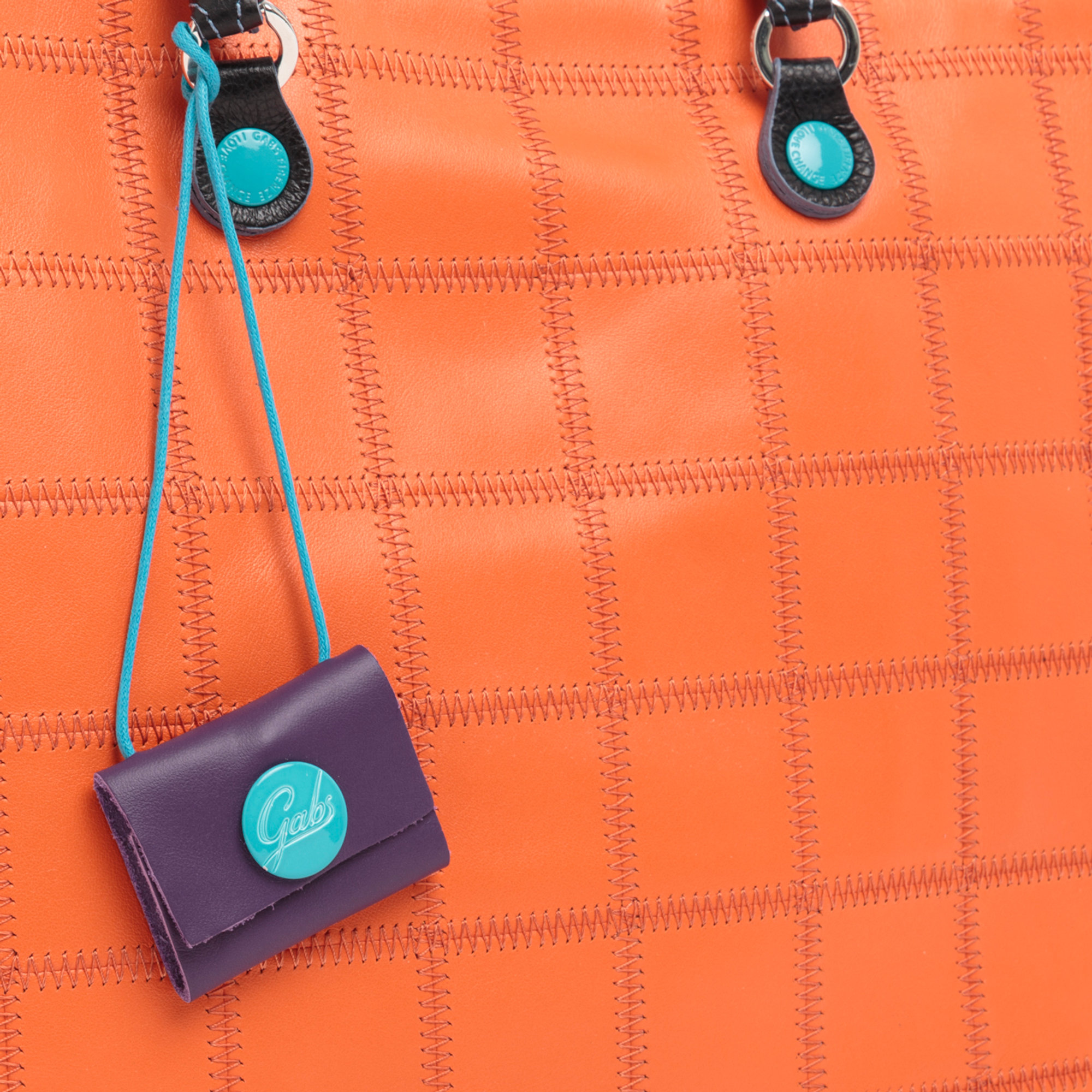 Gabs G43-M in pelle patchwork arancio Gabs vista4