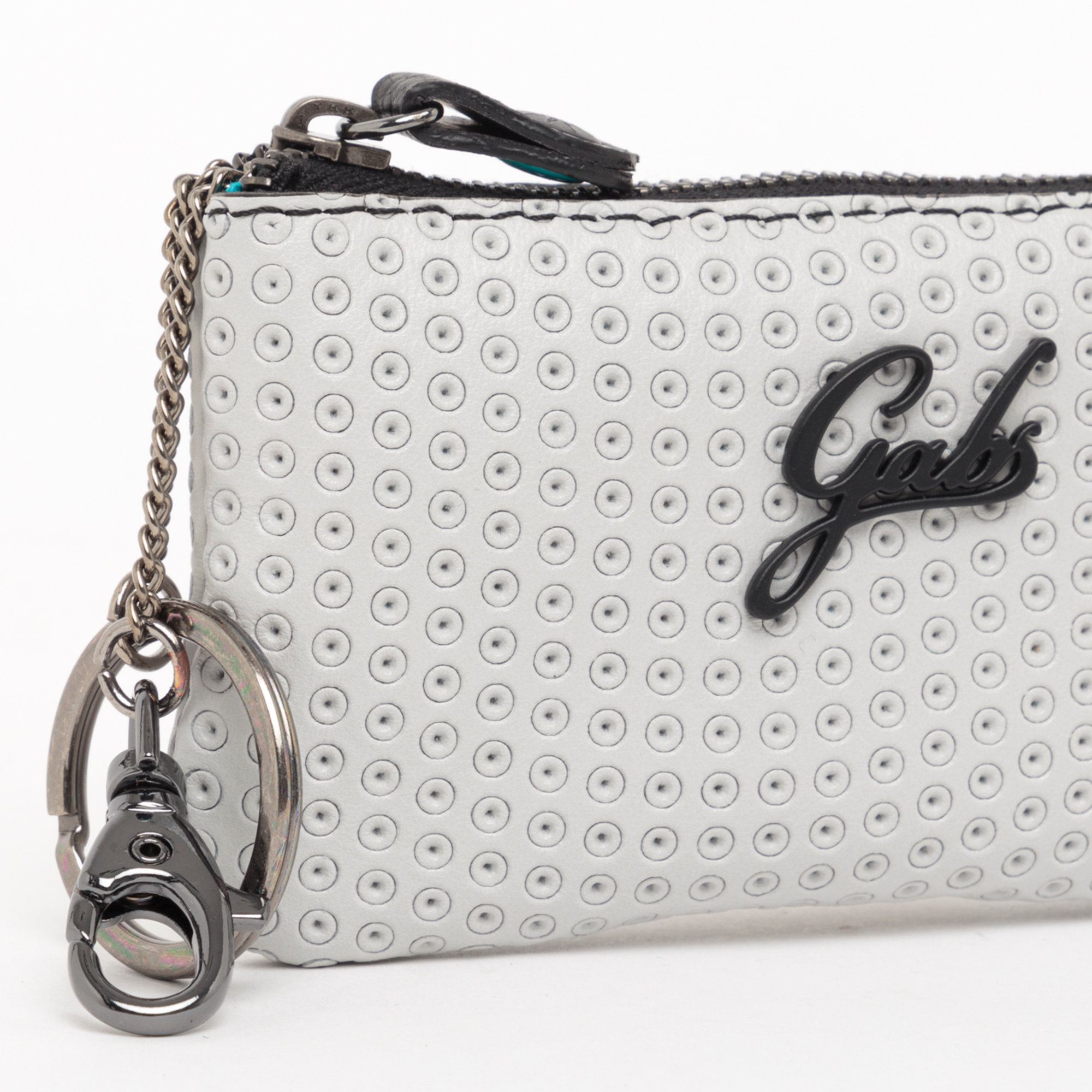 Gabs portachiavi Gkeyholder in pelle grigio perla Gabs vista2