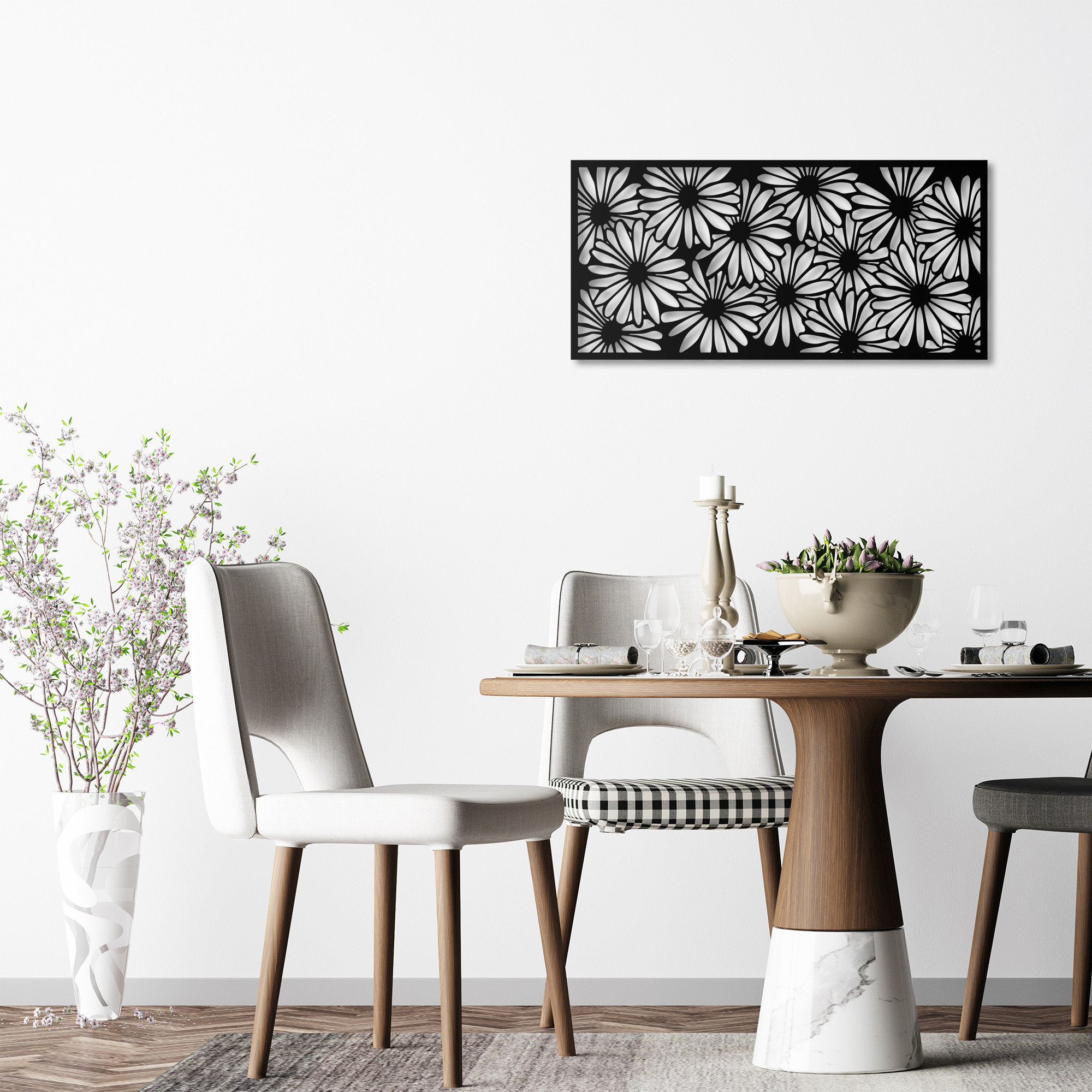 Panel decorativo 3 - Accesorio decorativo de pared de metal negro Wallity  vista0