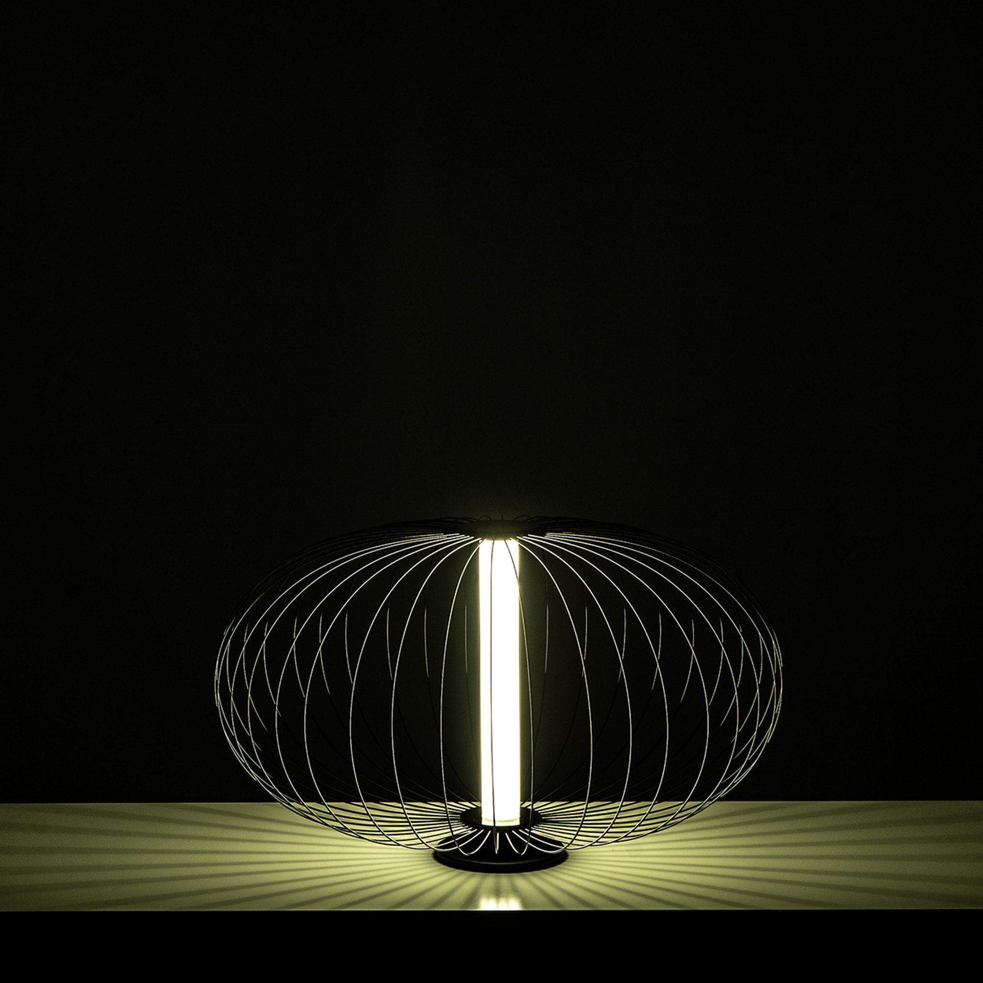 Lampada da tavolo LED, nero lucido Stones vista1