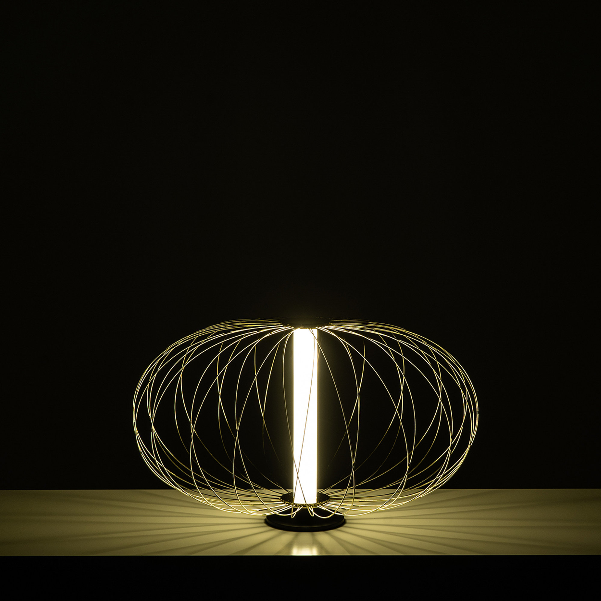 Lampada da tavolo LED, ottone lucido Stones vista1
