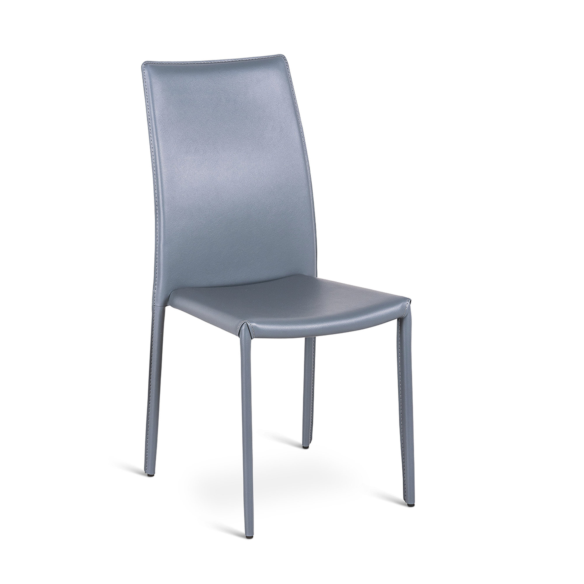 Set 4 sedie in similcuoio, grigio scuro Stones vista0