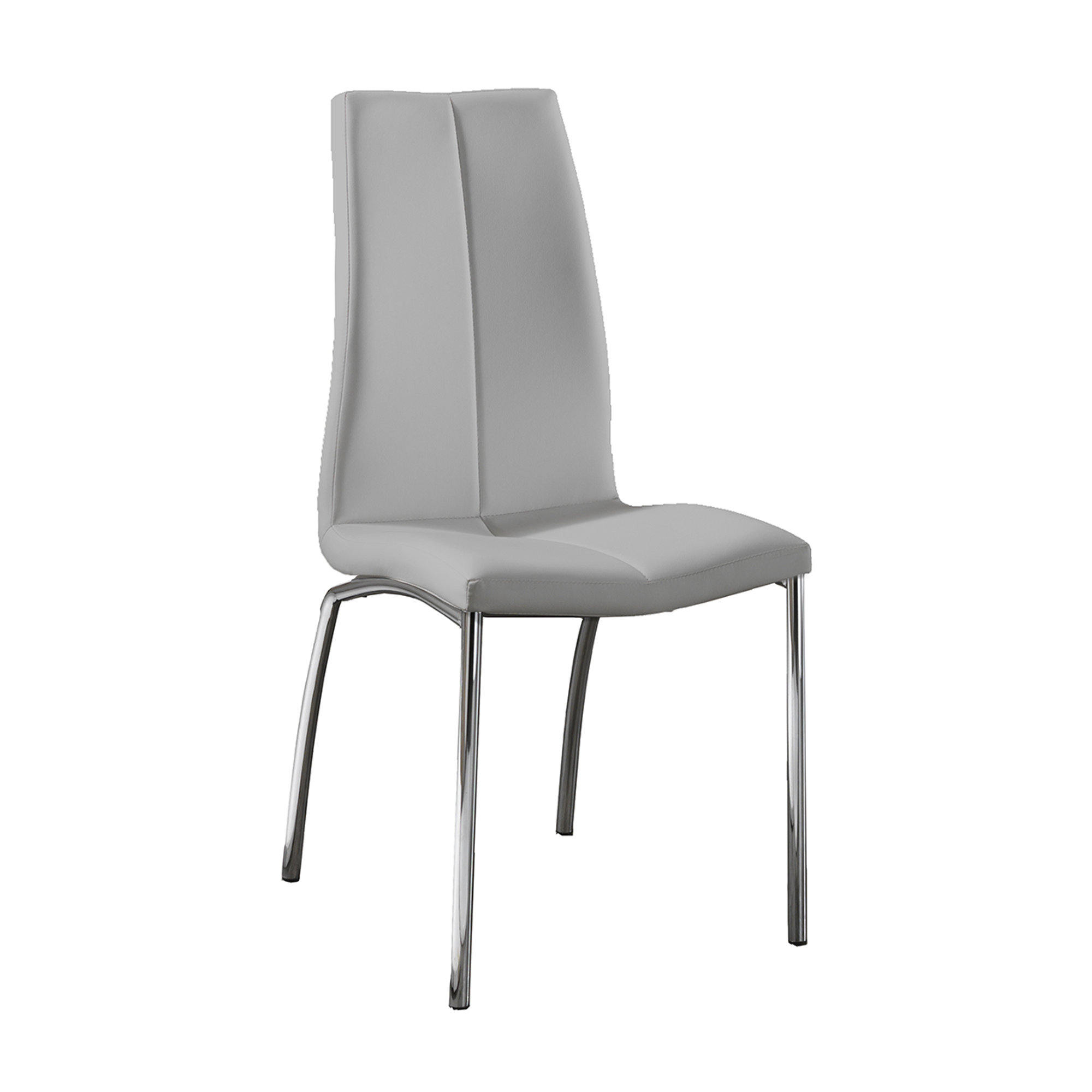 Set 4 sedie in similpelle, grigio chiaro Stones vista0