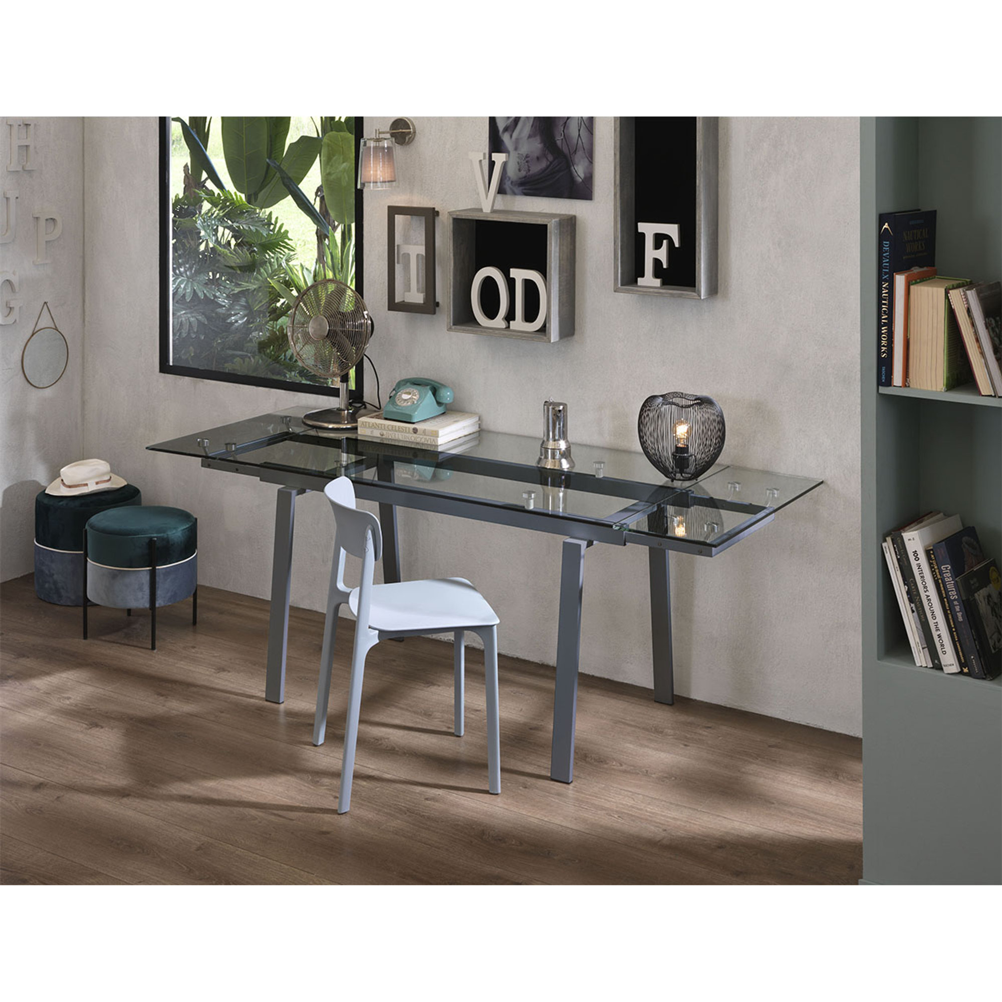 Tavolo Allungabile (140/200 x 80 cm), trasparente Stones vista5