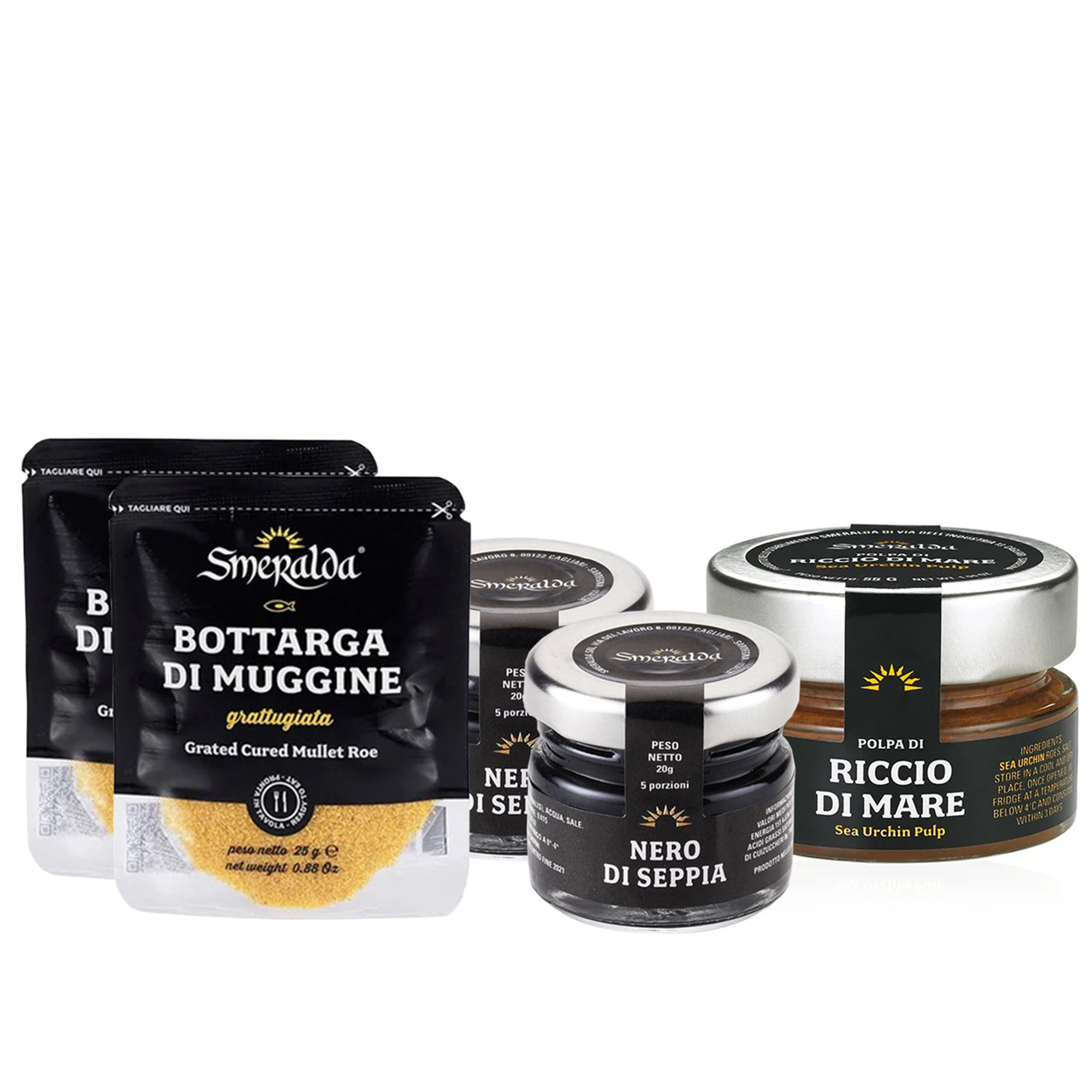Box bottarga muggine, nero di seppia e polpa di riccio Smeralda vista0