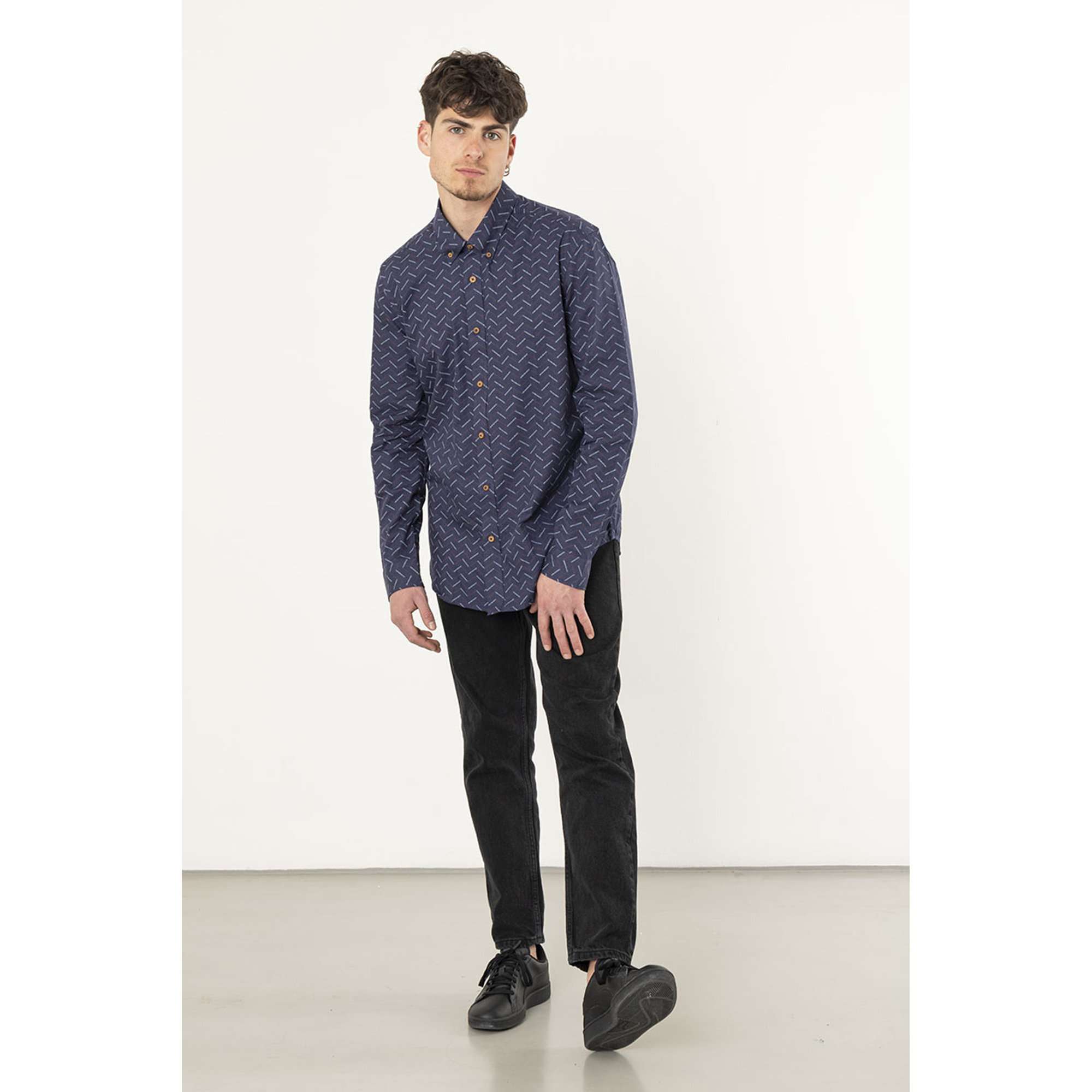 Ben Sherman camicia con fantasia su base blu Ben Sherman vista1