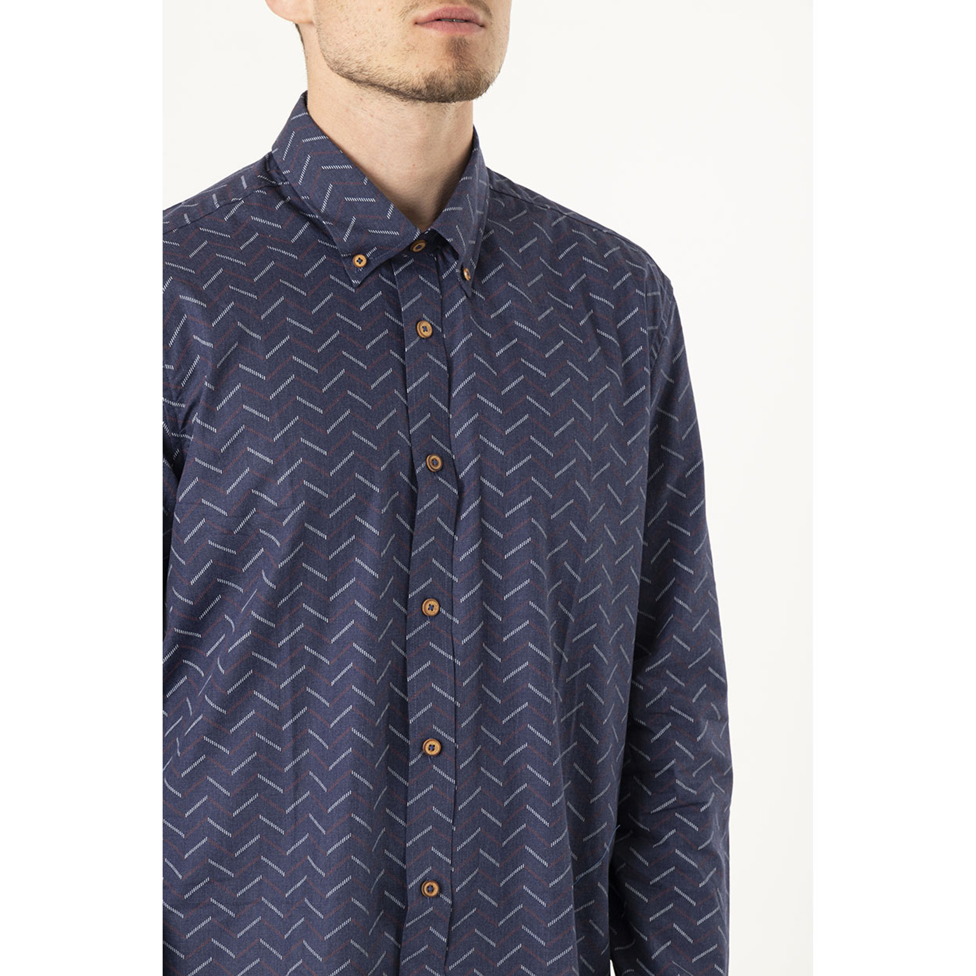 Ben Sherman camicia con fantasia su base blu Ben Sherman vista3