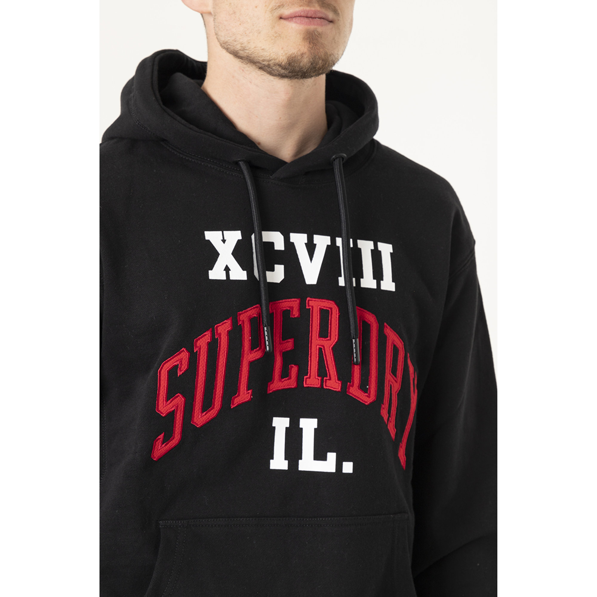 Superdry felpa con cappuccio e logo nera Superdry  vista3