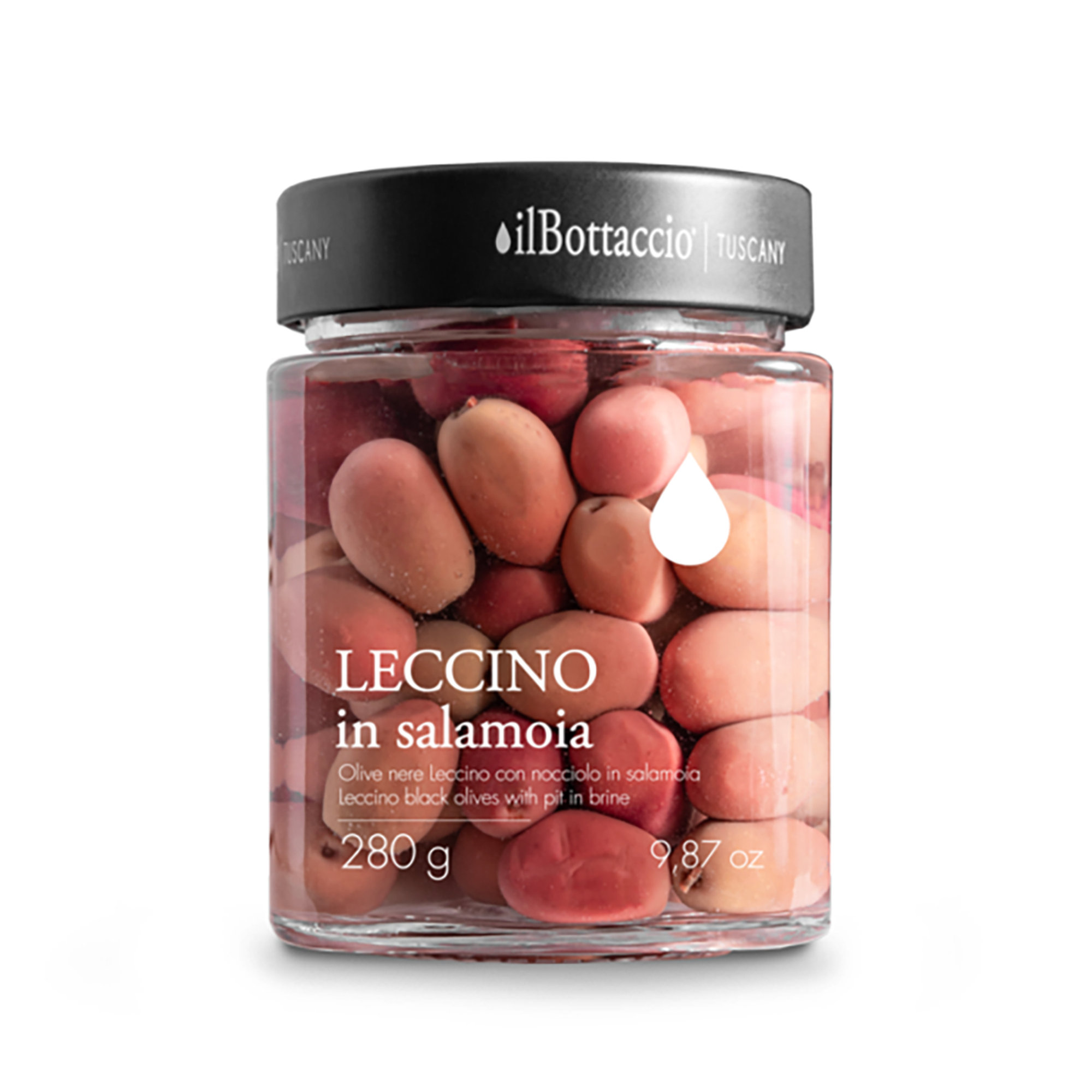 Olive Nere Leccino in salamoia 280 gr Il Bottaccio vista0
