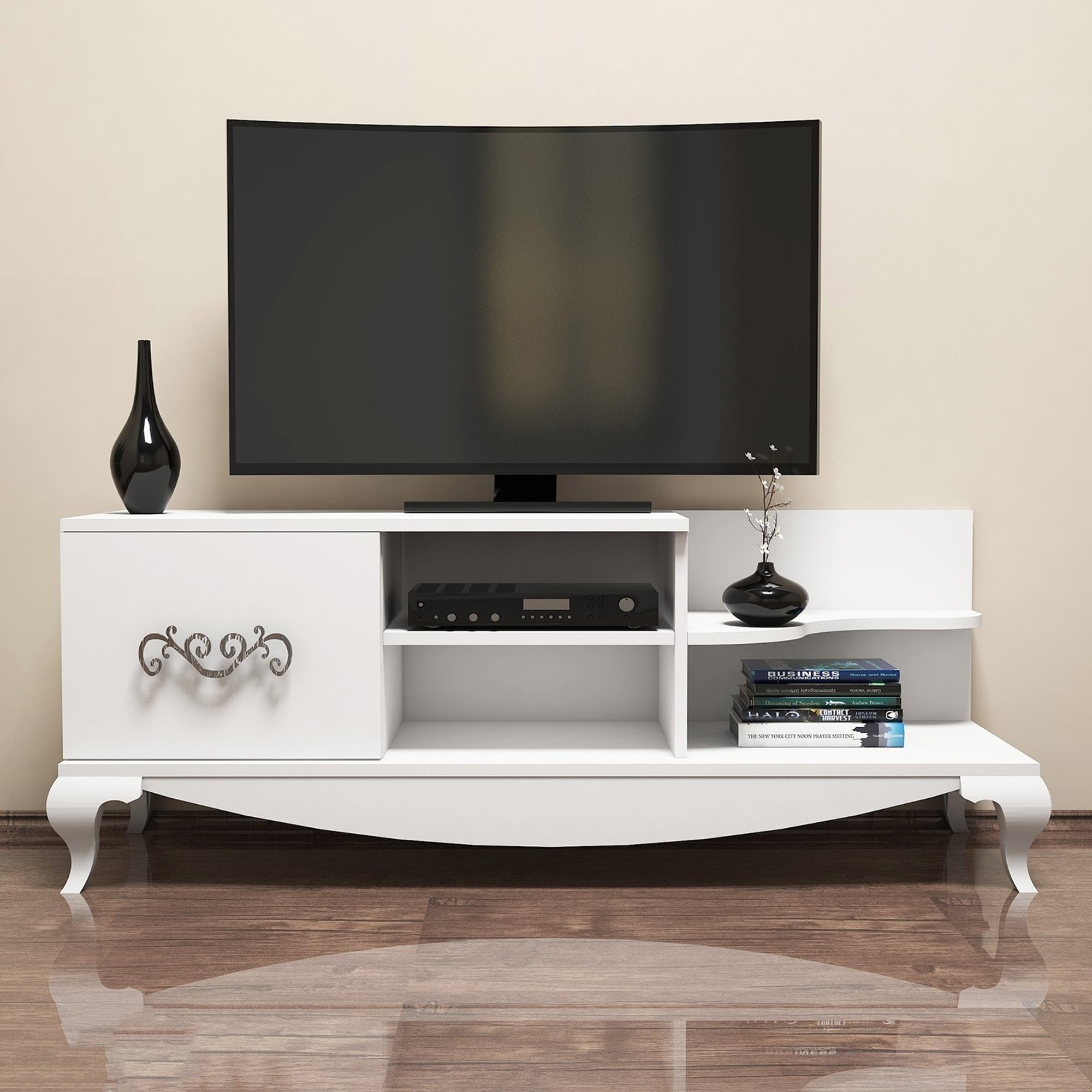 Sultan - Meuble TV blanc Hanah home vista1