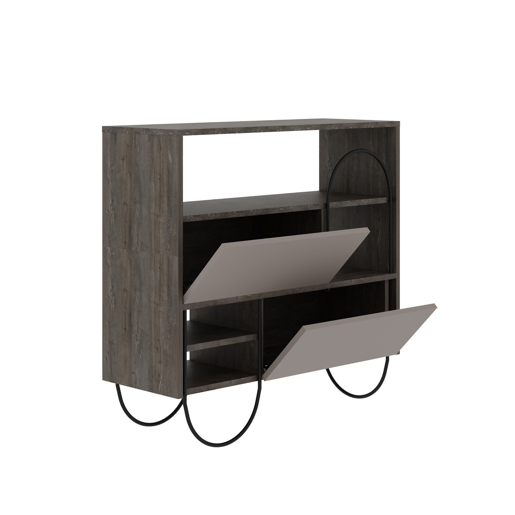 Norfolk - Scarpiera marrone chiaro, marrone scuro Kalune design vista3
