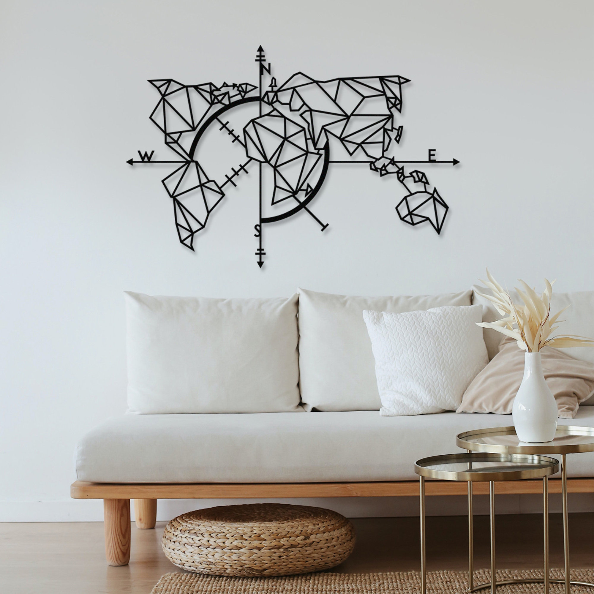 World Map Metal Decor 2decorative Accessoire mural en métal Wall addiction vista2