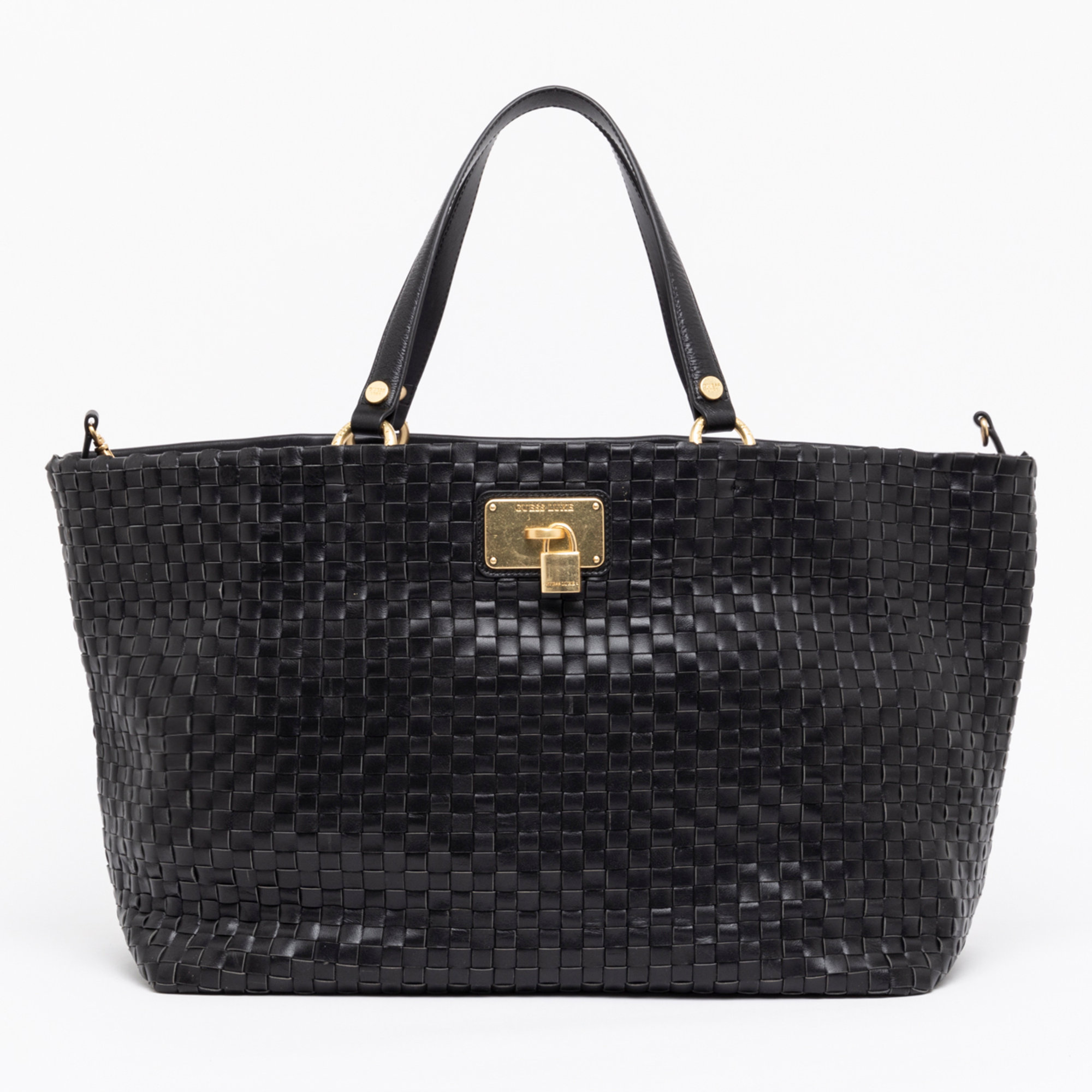 Guess maxi shopper in pelle intrecciata nera Guess  vista0