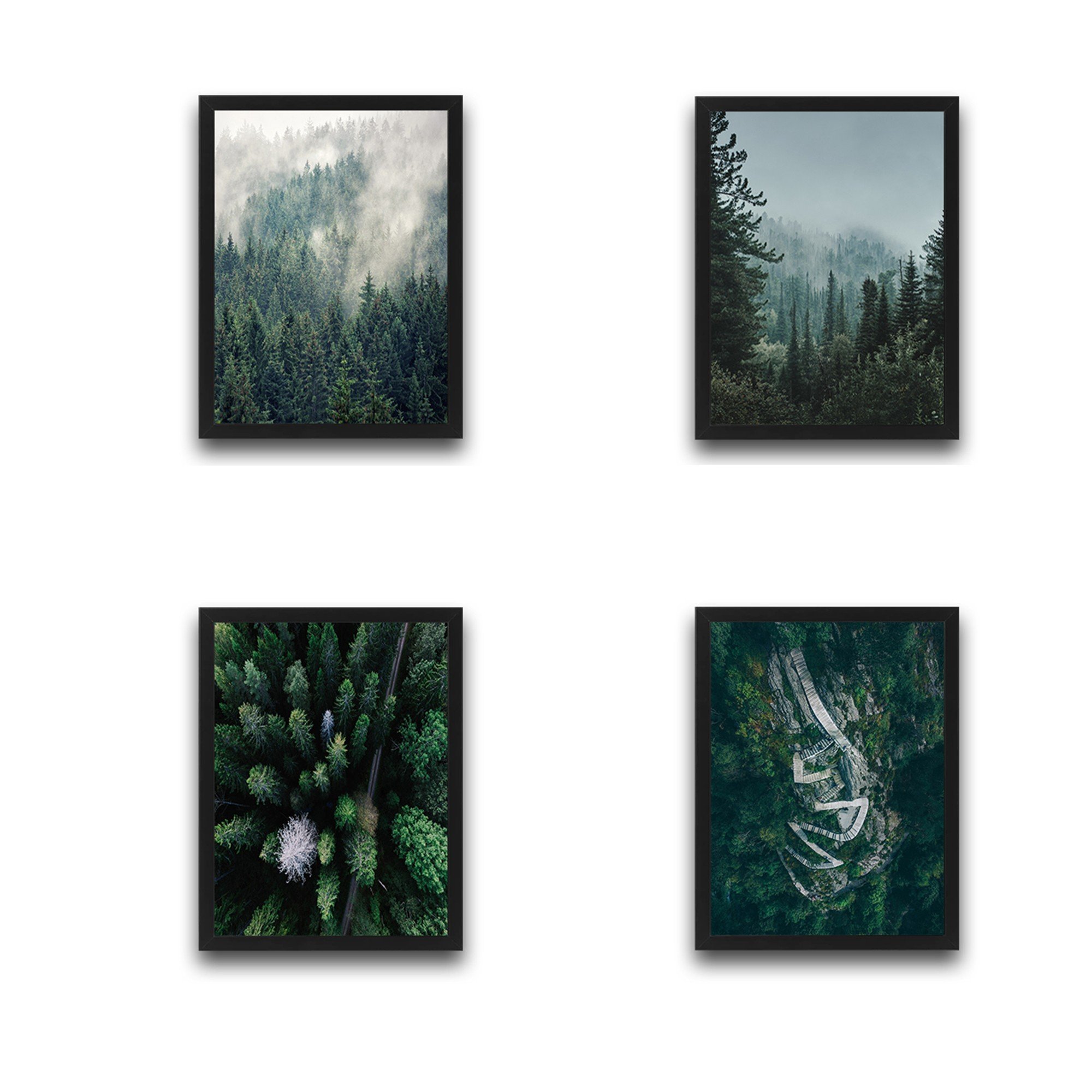 Cuadro decorativo enmarcado Green Life Set (4 piezas) Wall addiction vista1