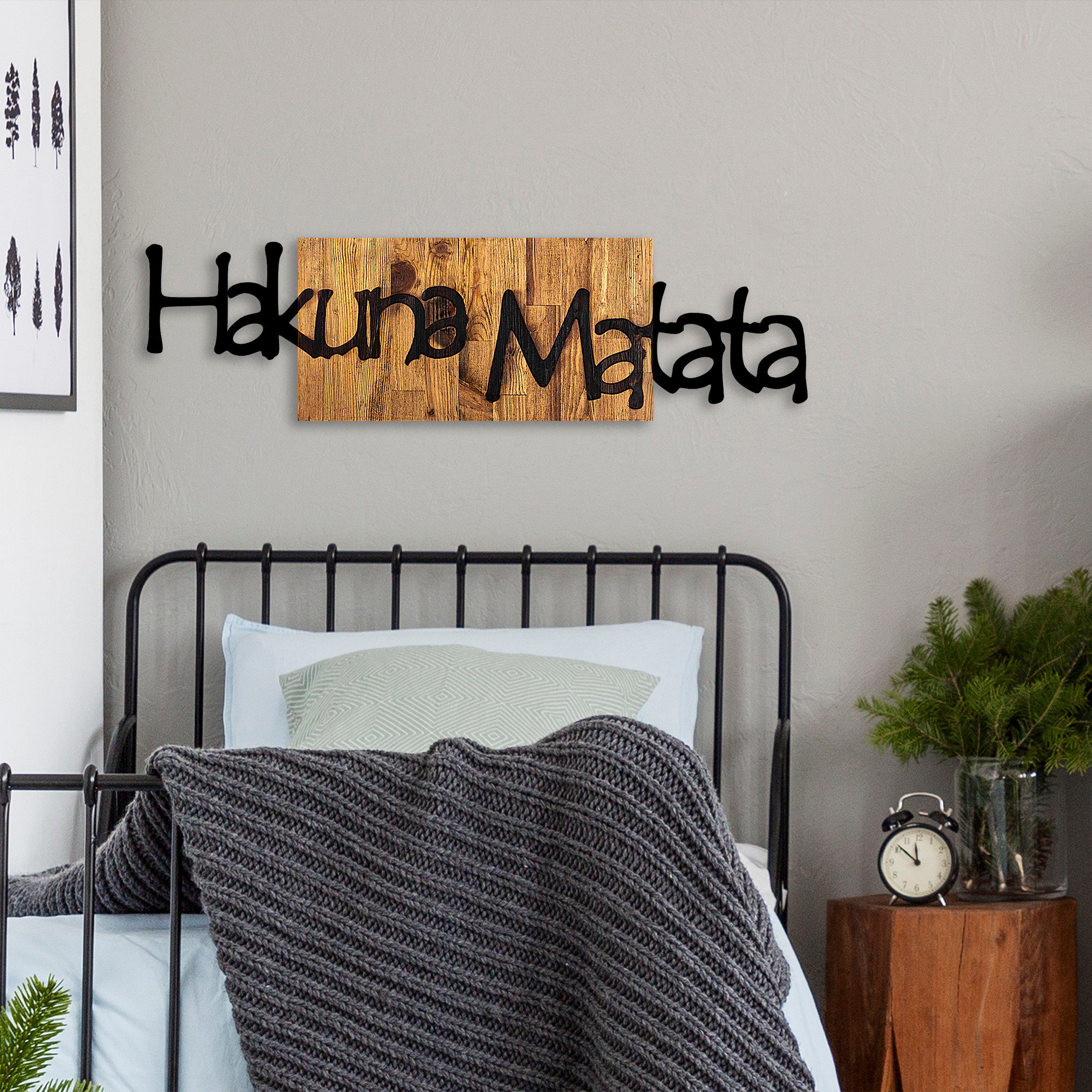 Hakuna Matata 4 - Accessorio da parete decorativo in legno Wall addiction vista2