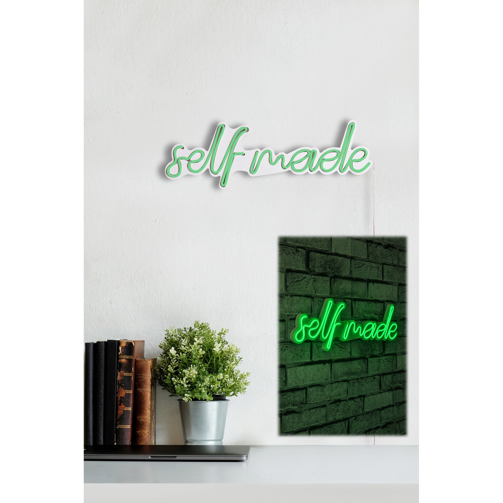 Self Made - Illuminazione a led in plastica decorativa verde Wall addiction vista2