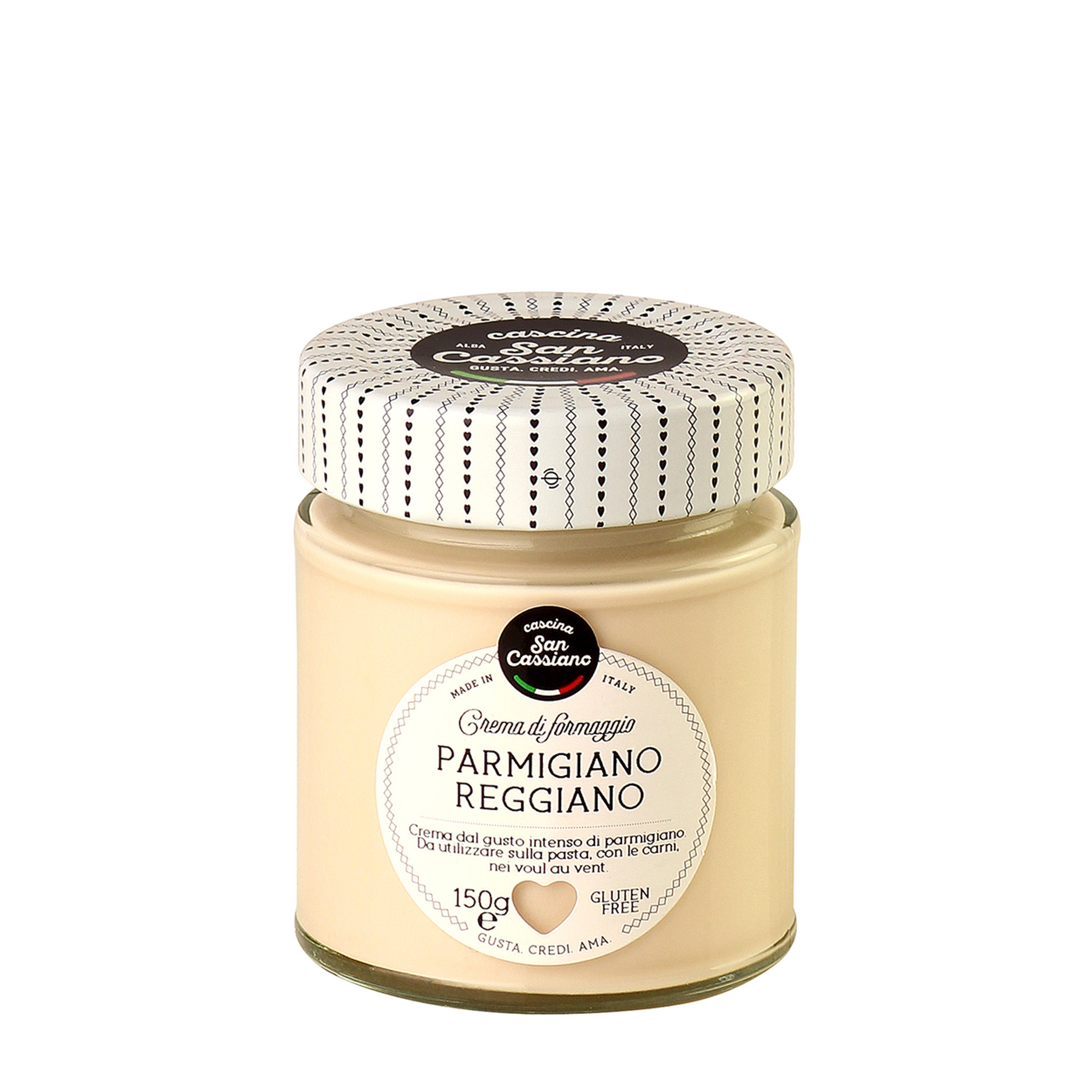 6 mixed jars 150 gr: 2 Castelmagno PDO Cheese Cream - 2 Cream with Parmigiano Reggiano - 2 Cheese and Pepper Cream with Pecorino Romano PDO Cascina San Cassiano vista3
