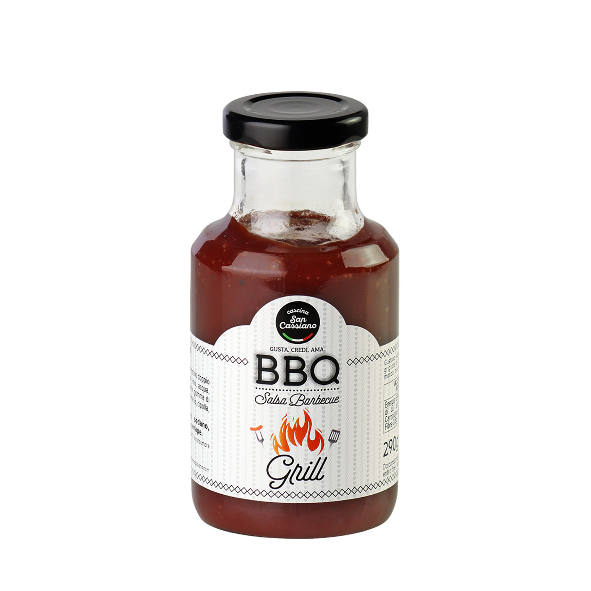 6 vasetti misti BBQ 290 gr: 2 BBQ1 Arancia e Pomodoro - 2 BBQ4 Grill (pomodoro e spezie) - 2 BBQ5 Peperoncino e Peperoni Cascina San Cassiano vista3