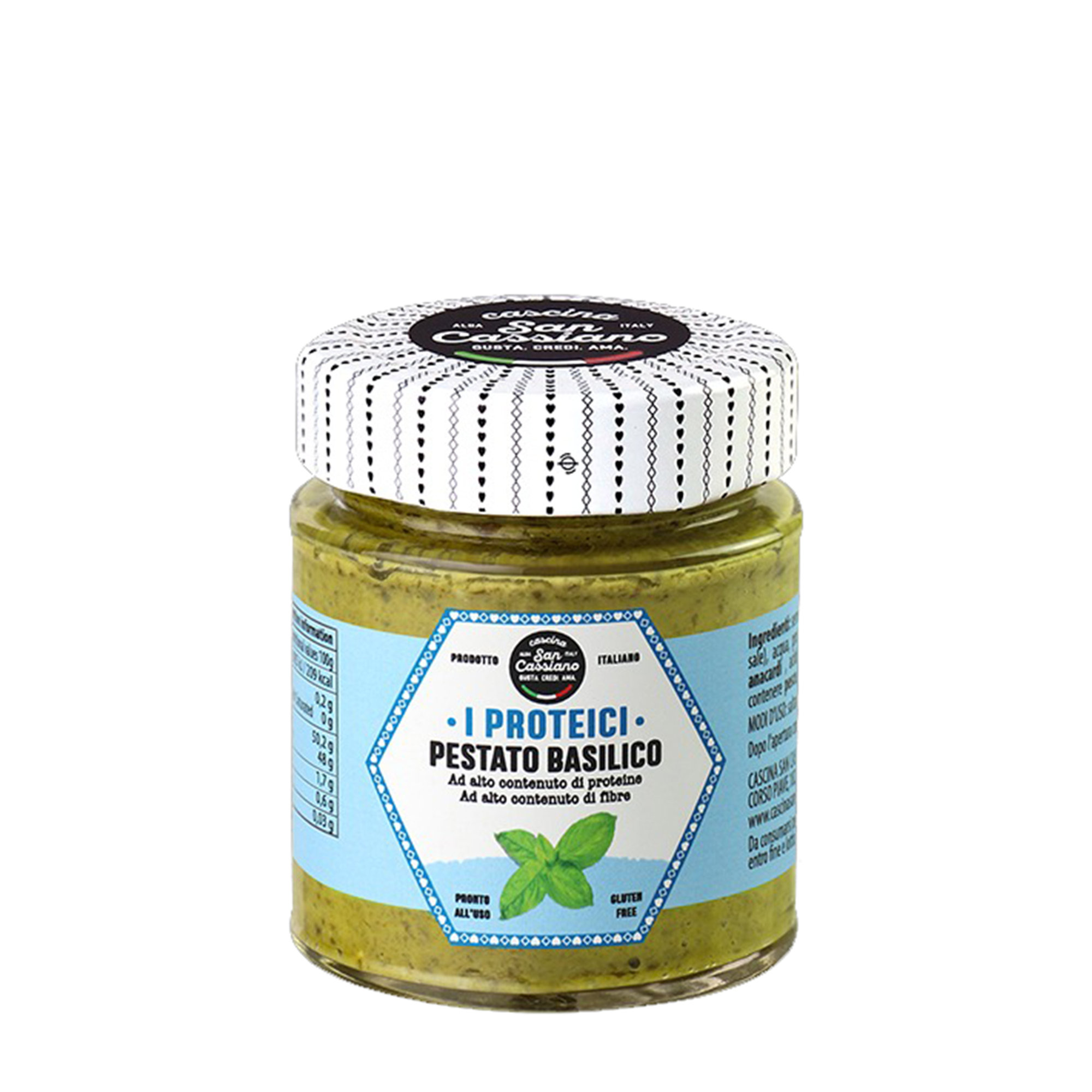 6 gemischte Gläser SughiProteici 140 g: 2 Basilikumpesto - 2 Rotes Pesto - 2 Cacio e Pepe Creme Cascina San Cassiano vista1