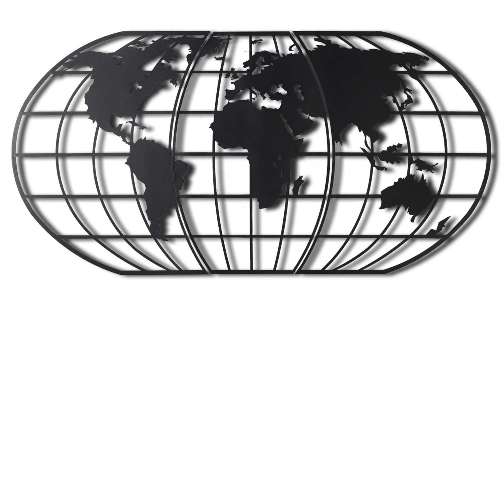 Globo mapamundi - Accesorio decorativo de pared de metal negro Wall addiction vista3