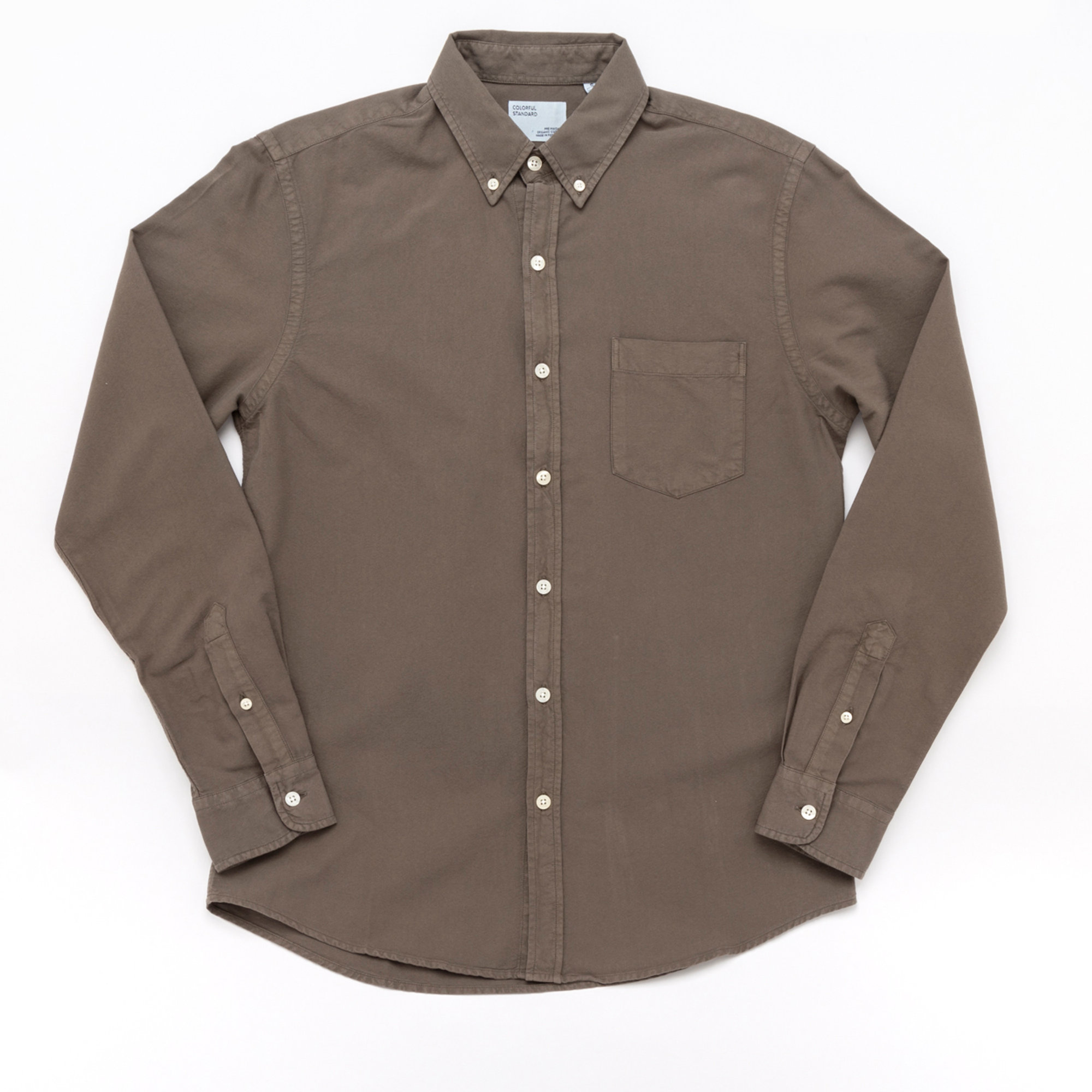 Colorful camicia button down verde oliva Colorful Standard vista0
