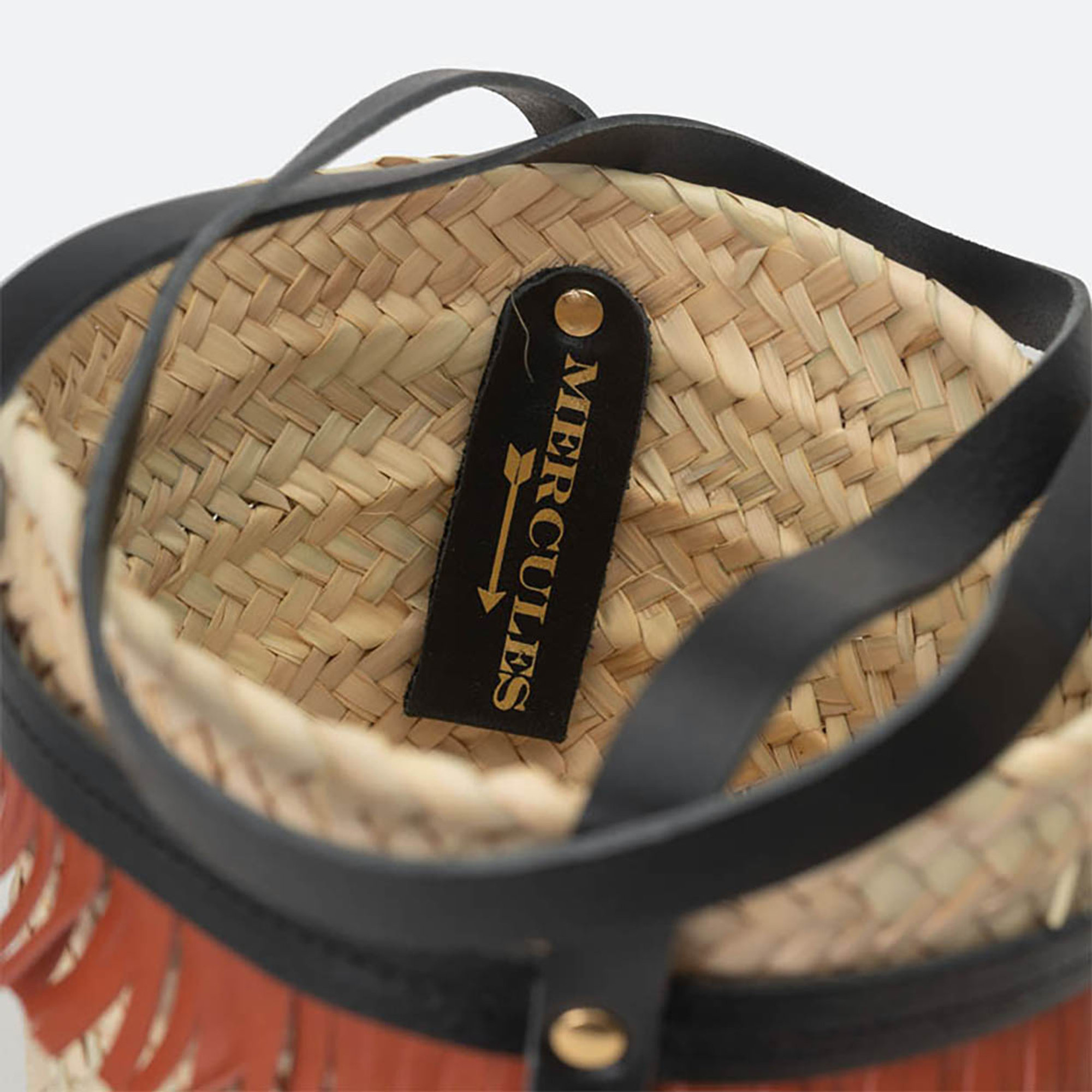 Borsa a secchiello Basket Medium Flecos terracotta Mercules vista1