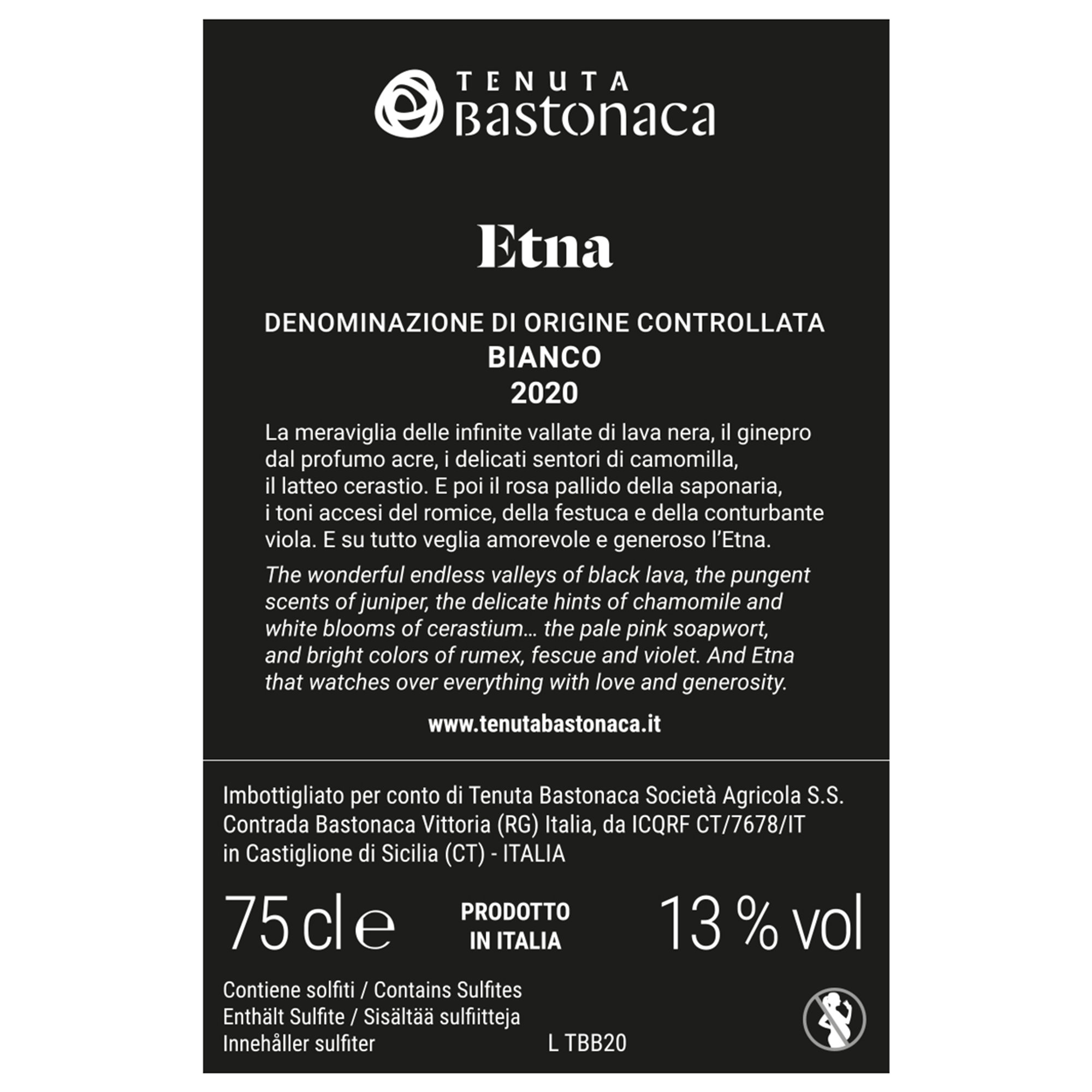 1 bottiglia - Etna Bianco D.O.C. 2020 Tenuta Bastonaca vista1